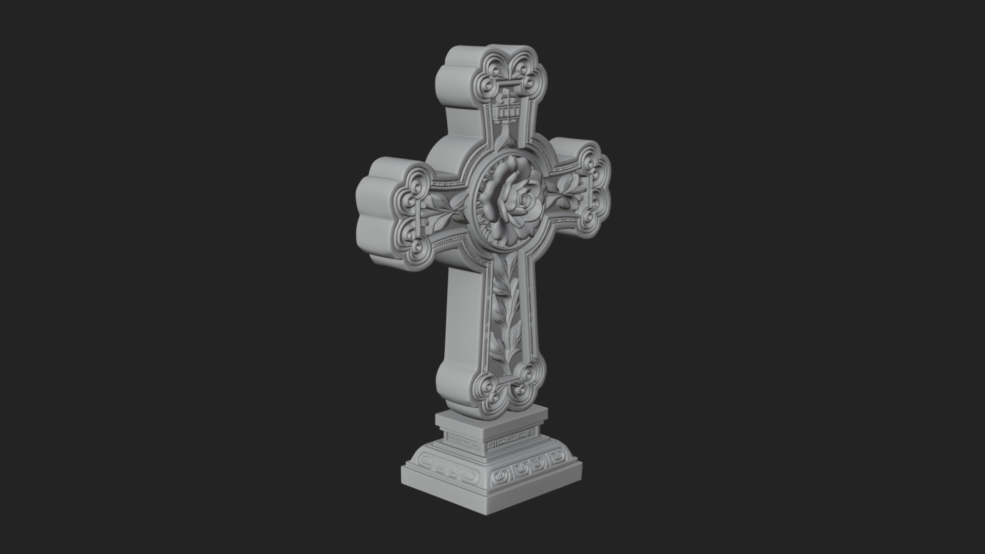 Carved Relief Wall Cross Design 33 3D Print Model 3D Model