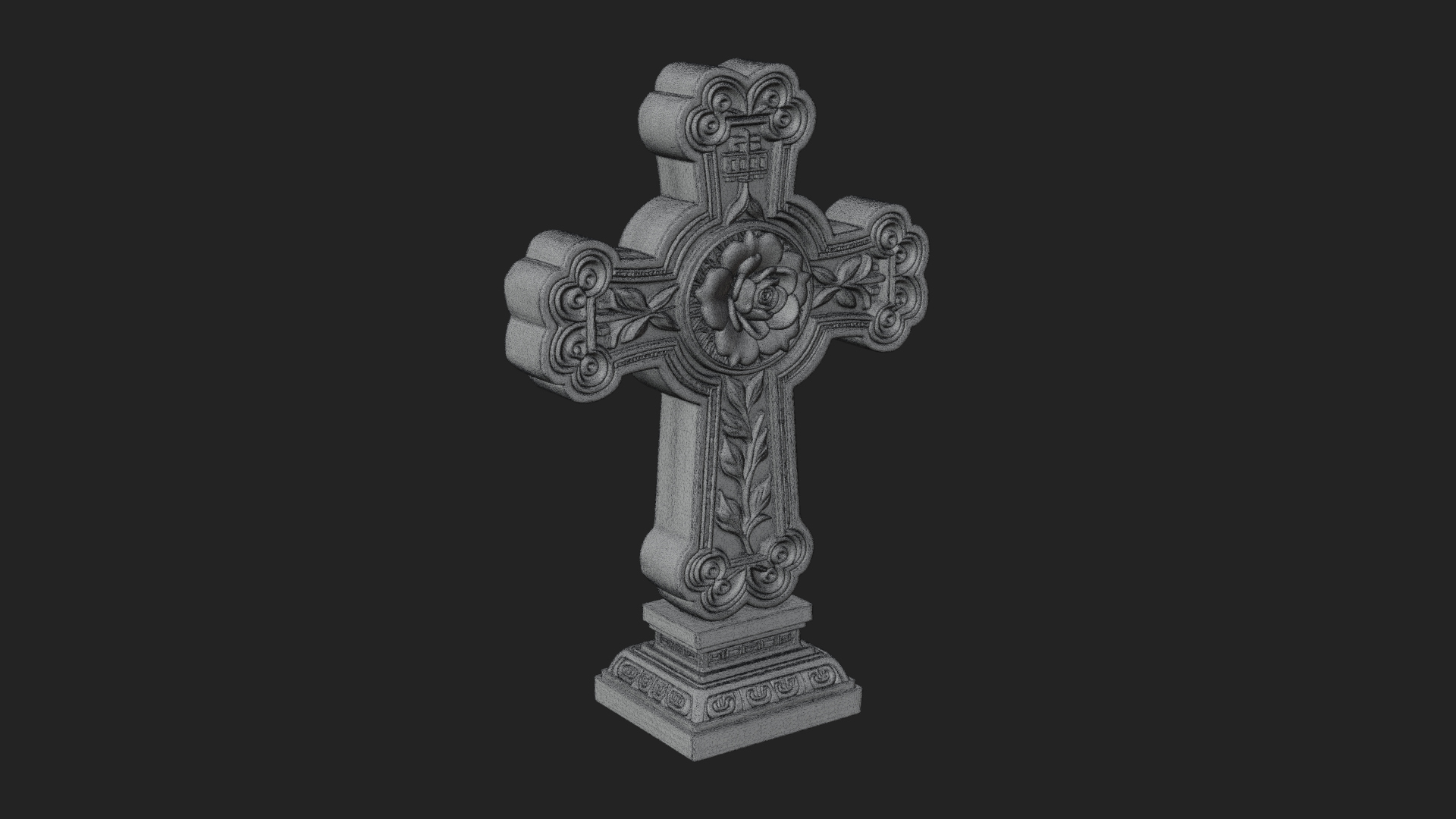 Carved Relief Wall Cross Design 33 3D Print Model 3D Model