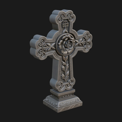 Carved Relief Wall Cross Design 33 3D Print Model