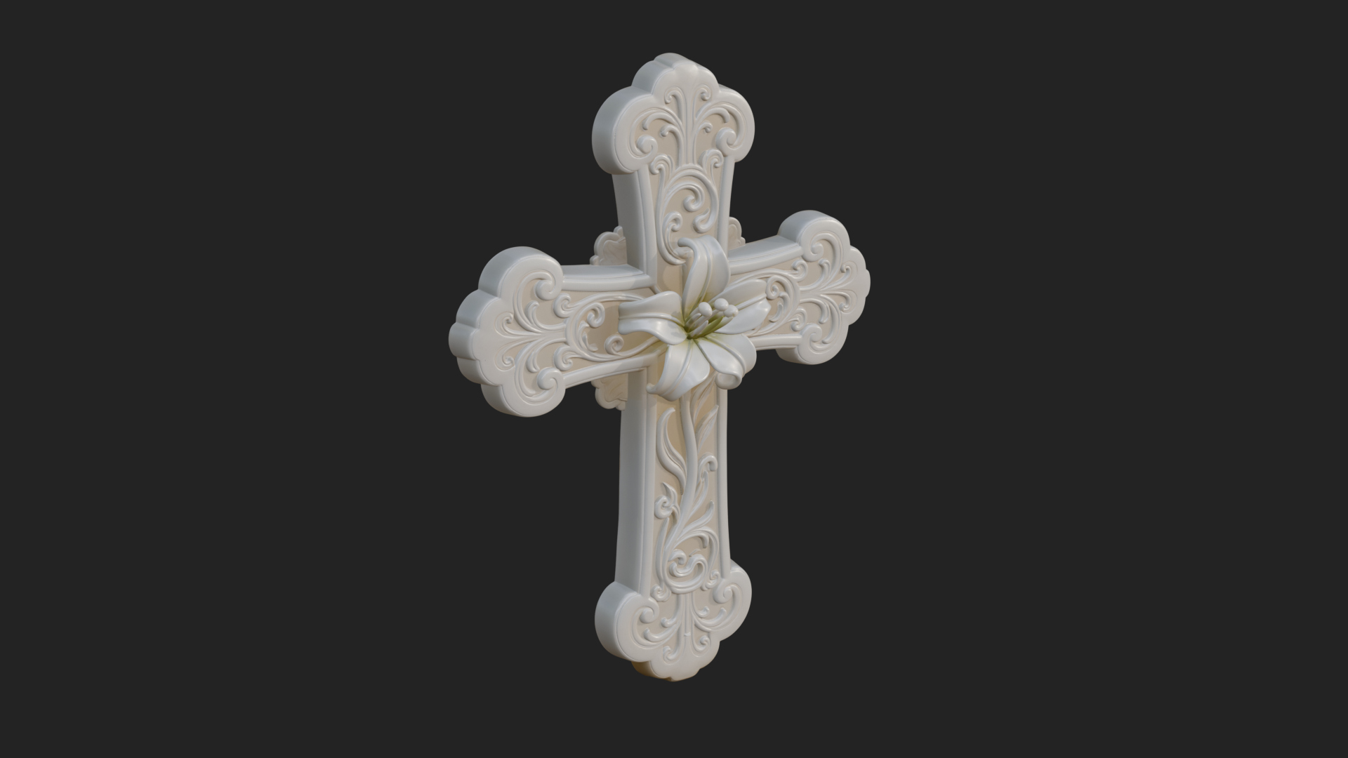 Carved Relief Wall Cross Design 330 3D Print Model 3D Model