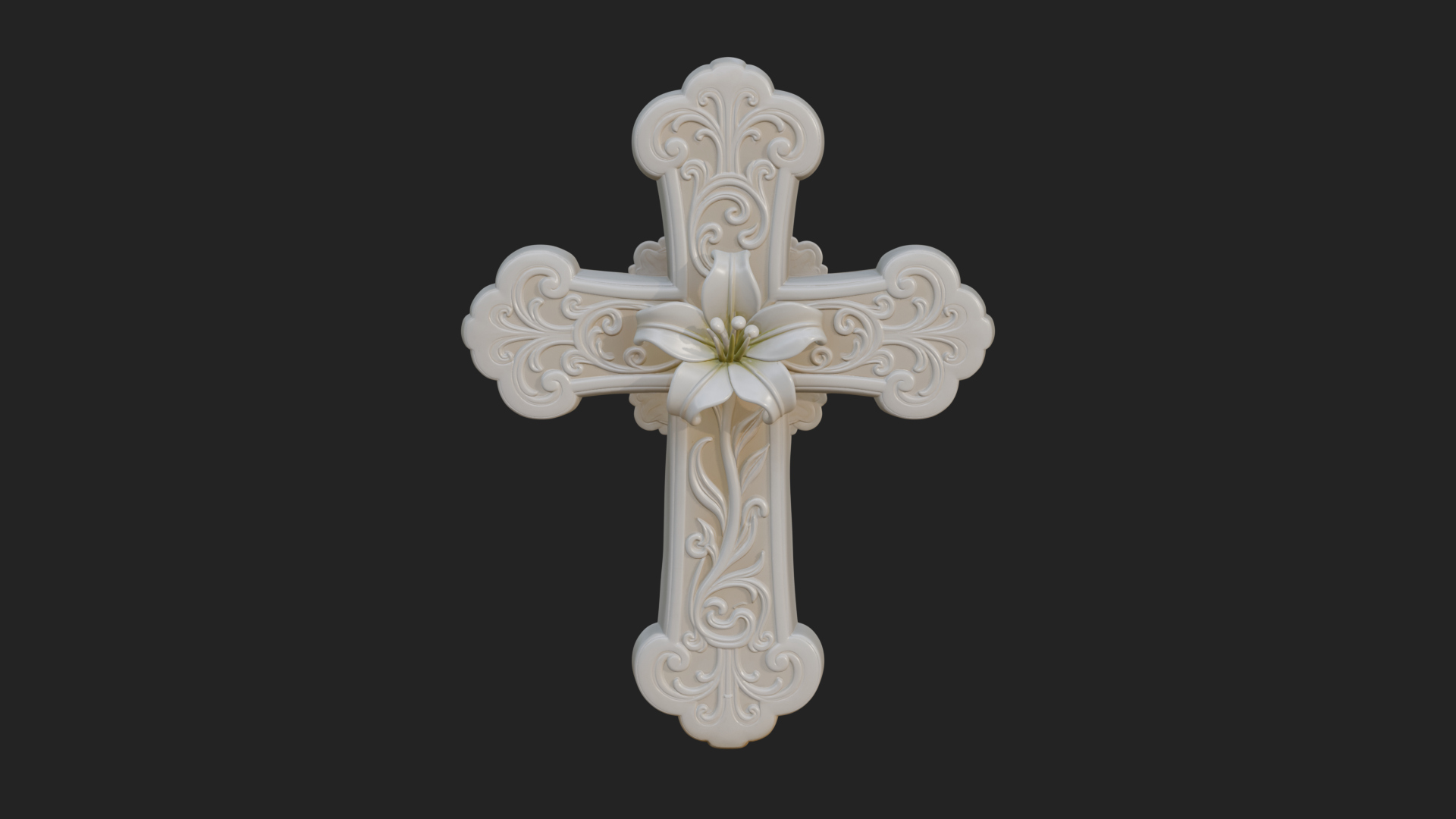 Carved Relief Wall Cross Design 330 3D Print Model 3D Model