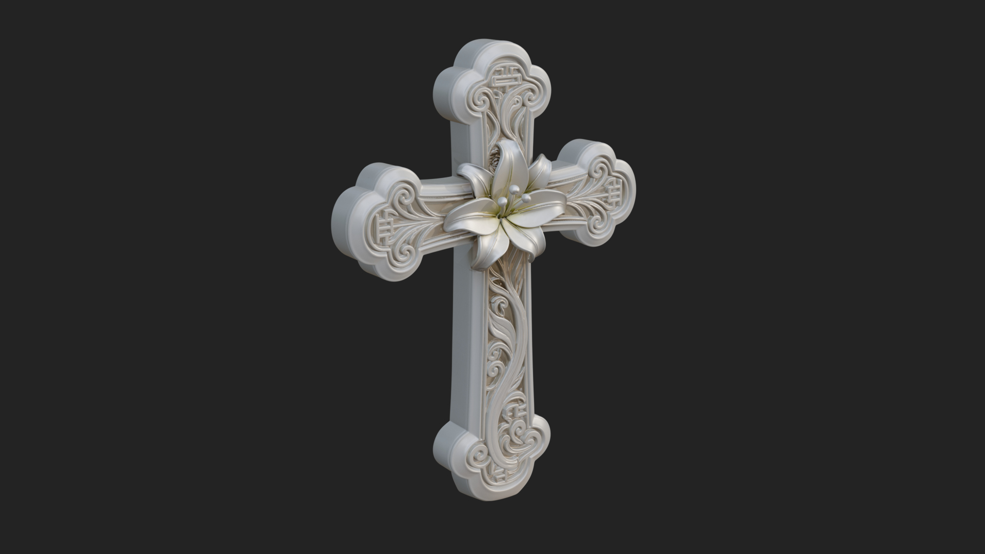 Carved Relief Wall Cross Design 331 3D Print Model 3D Model