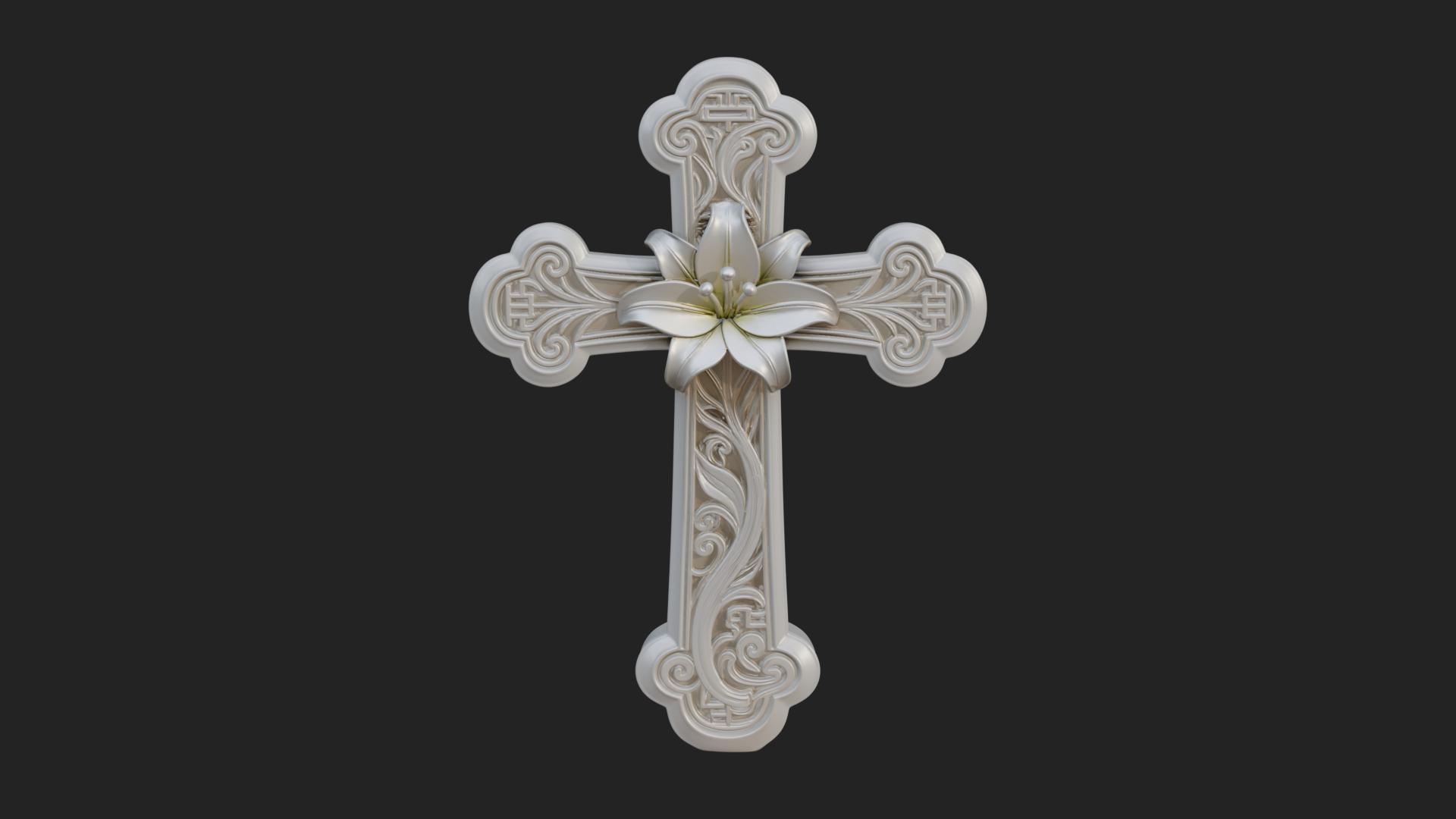 Carved Relief Wall Cross Design 331 3D Print Model 3D Model