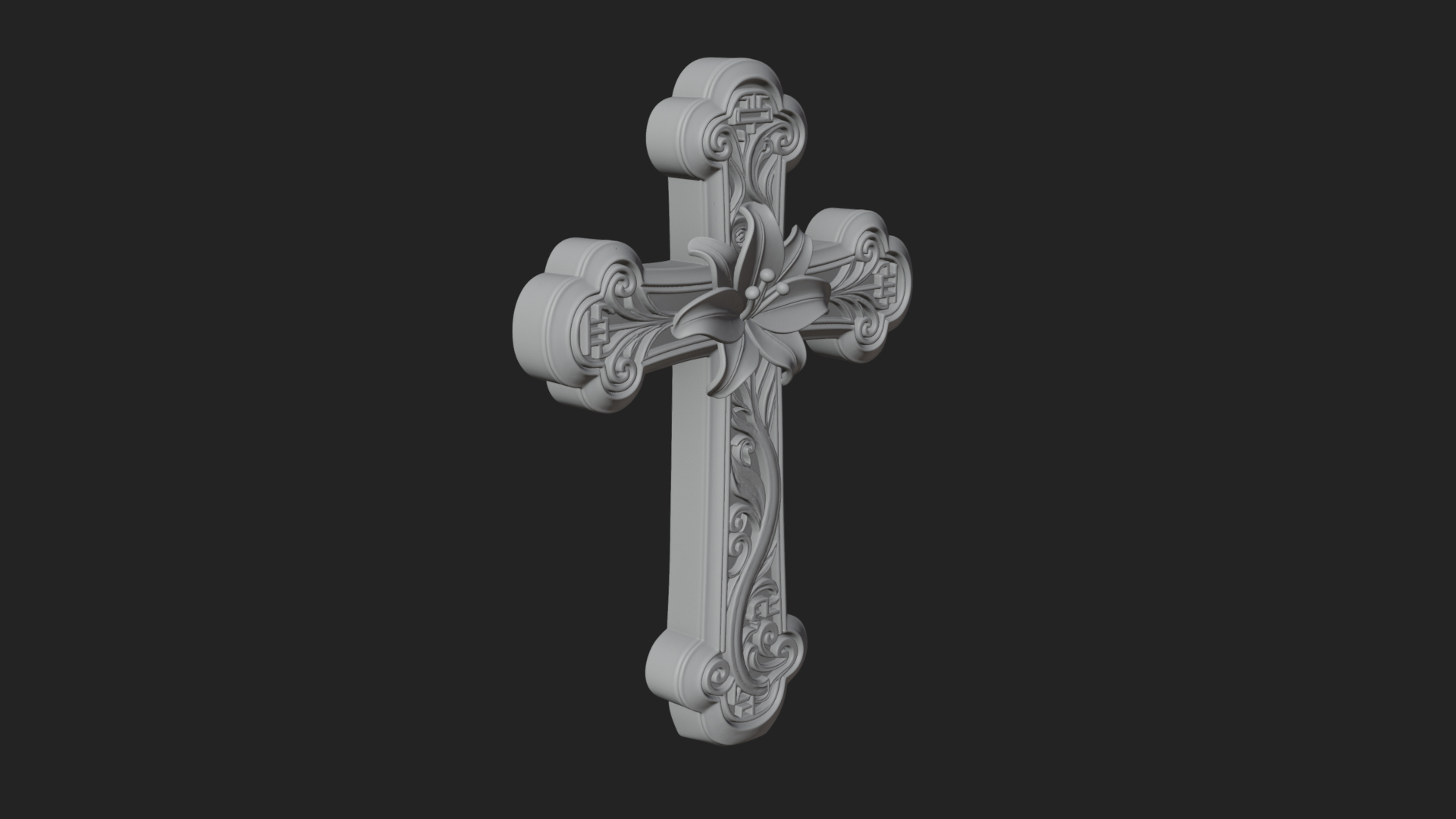 Carved Relief Wall Cross Design 331 3D Print Model 3D Model