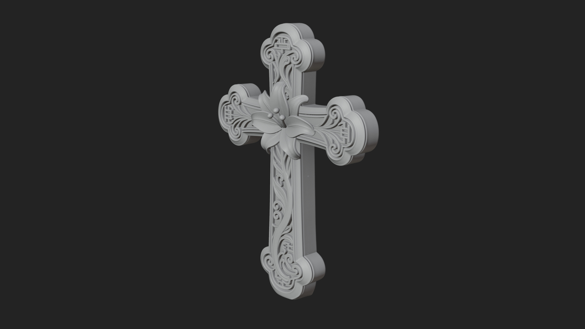 Carved Relief Wall Cross Design 331 3D Print Model 3D Model