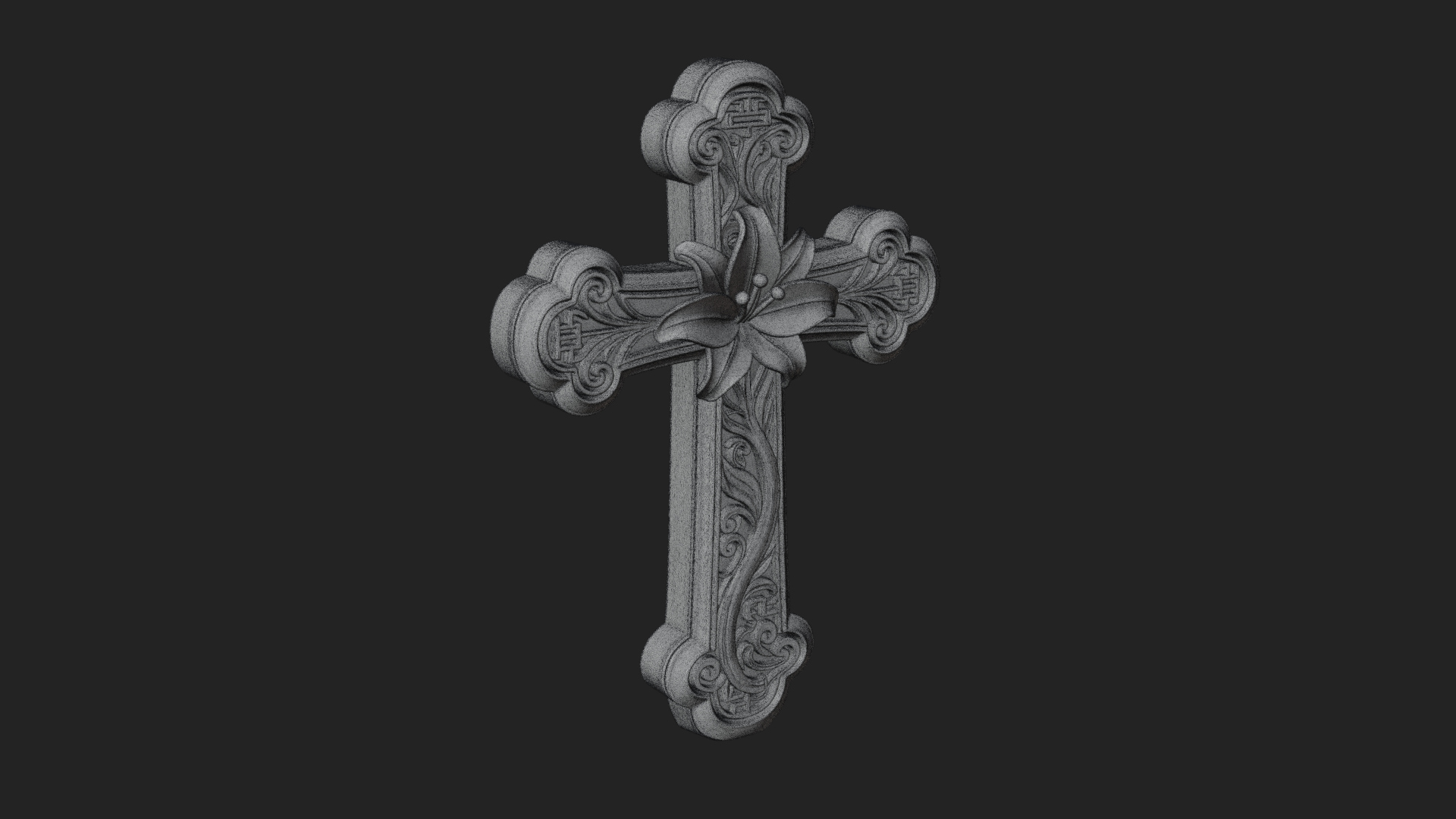 Carved Relief Wall Cross Design 331 3D Print Model 3D Model