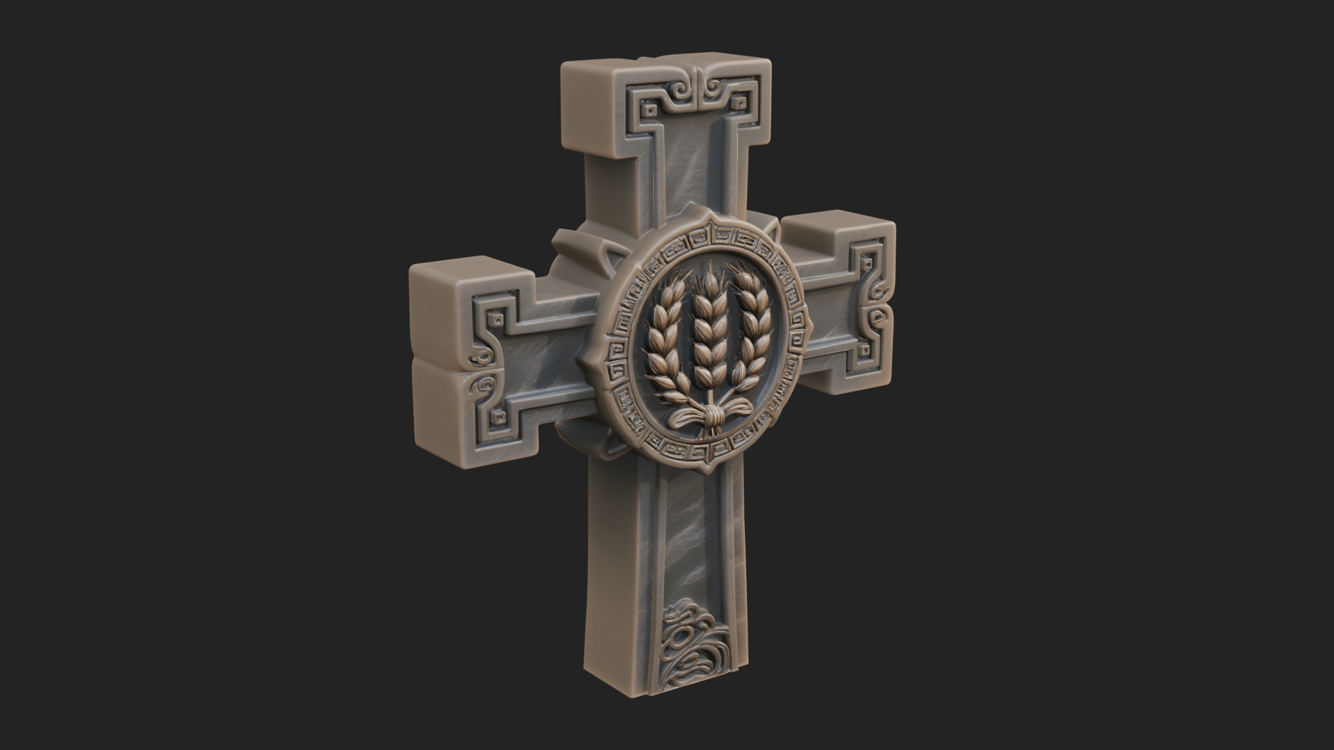 Carved Relief Wall Cross Design 332 3D Print Model 3D Model