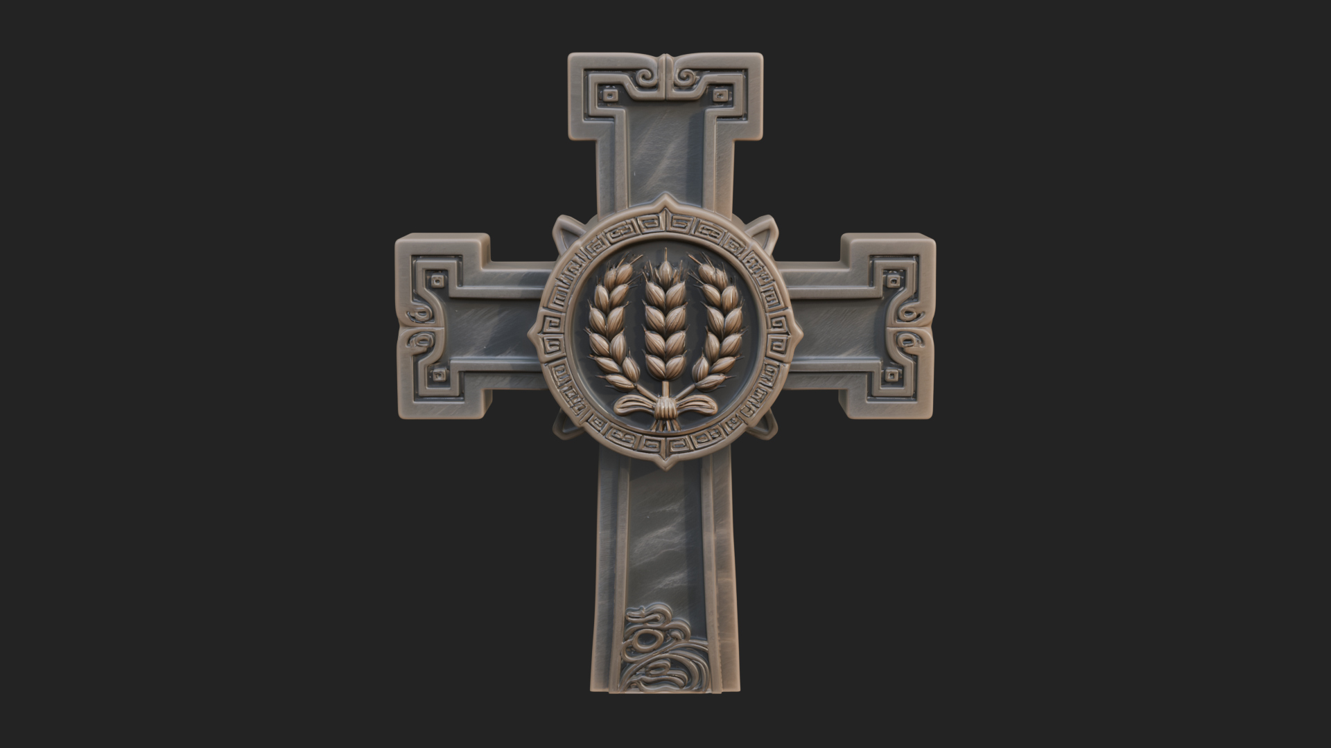 Carved Relief Wall Cross Design 332 3D Print Model 3D Model