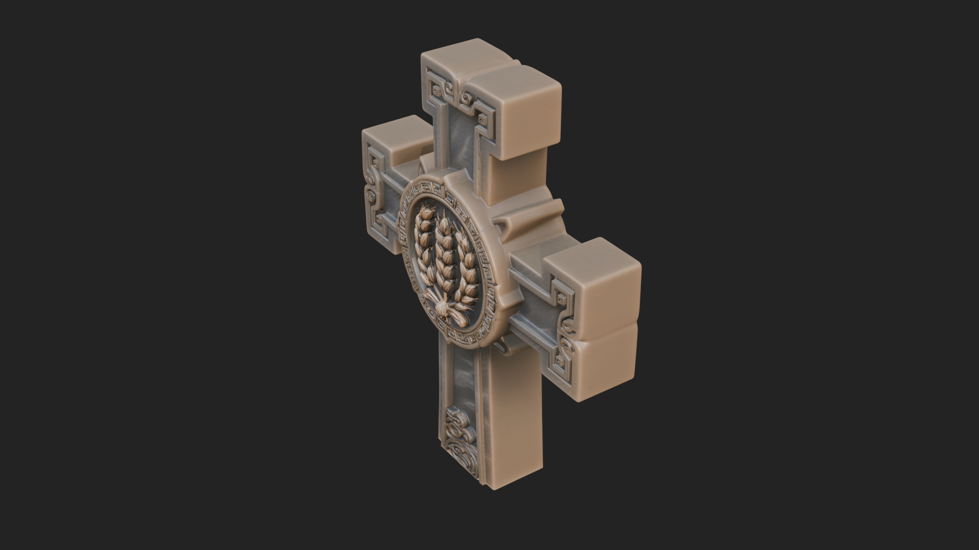 Carved Relief Wall Cross Design 332 3D Print Model 3D Model