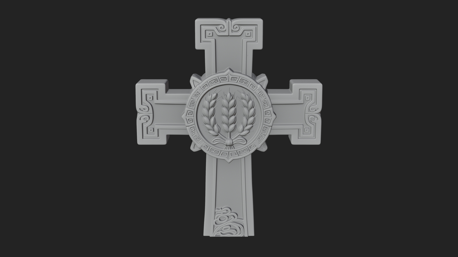 Carved Relief Wall Cross Design 332 3D Print Model 3D Model