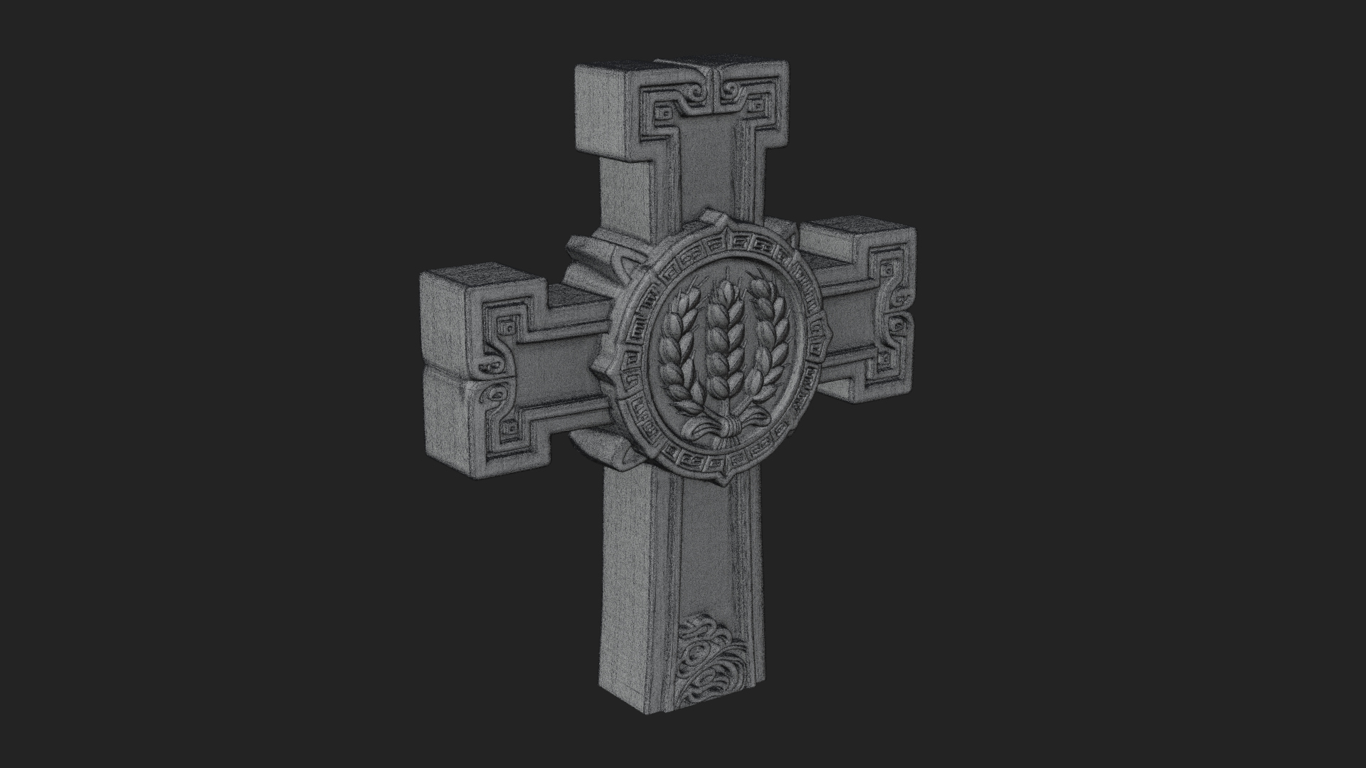 Carved Relief Wall Cross Design 332 3D Print Model 3D Model