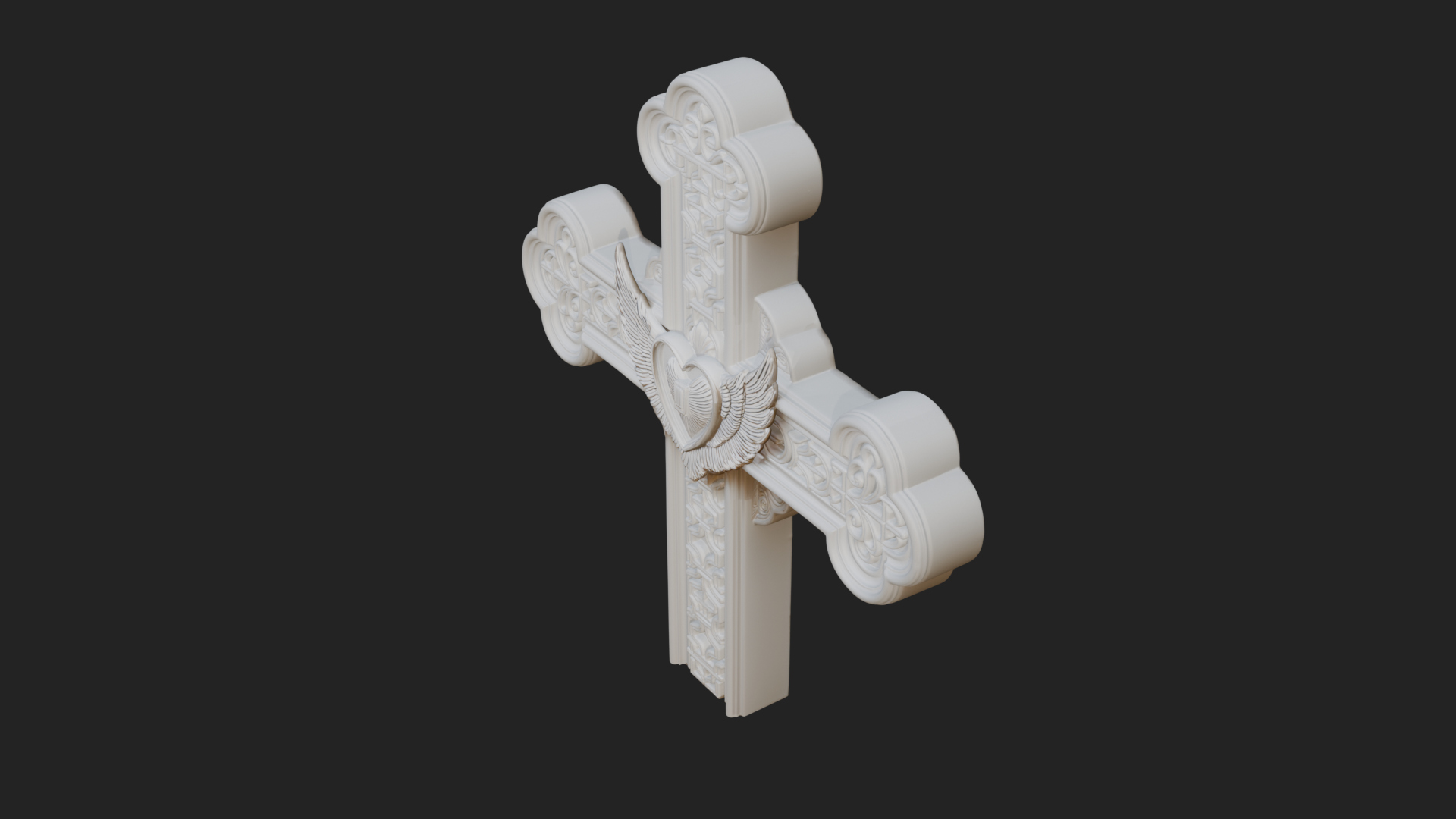 Carved Relief Wall Cross Design 333 3D Print Model 3D Model