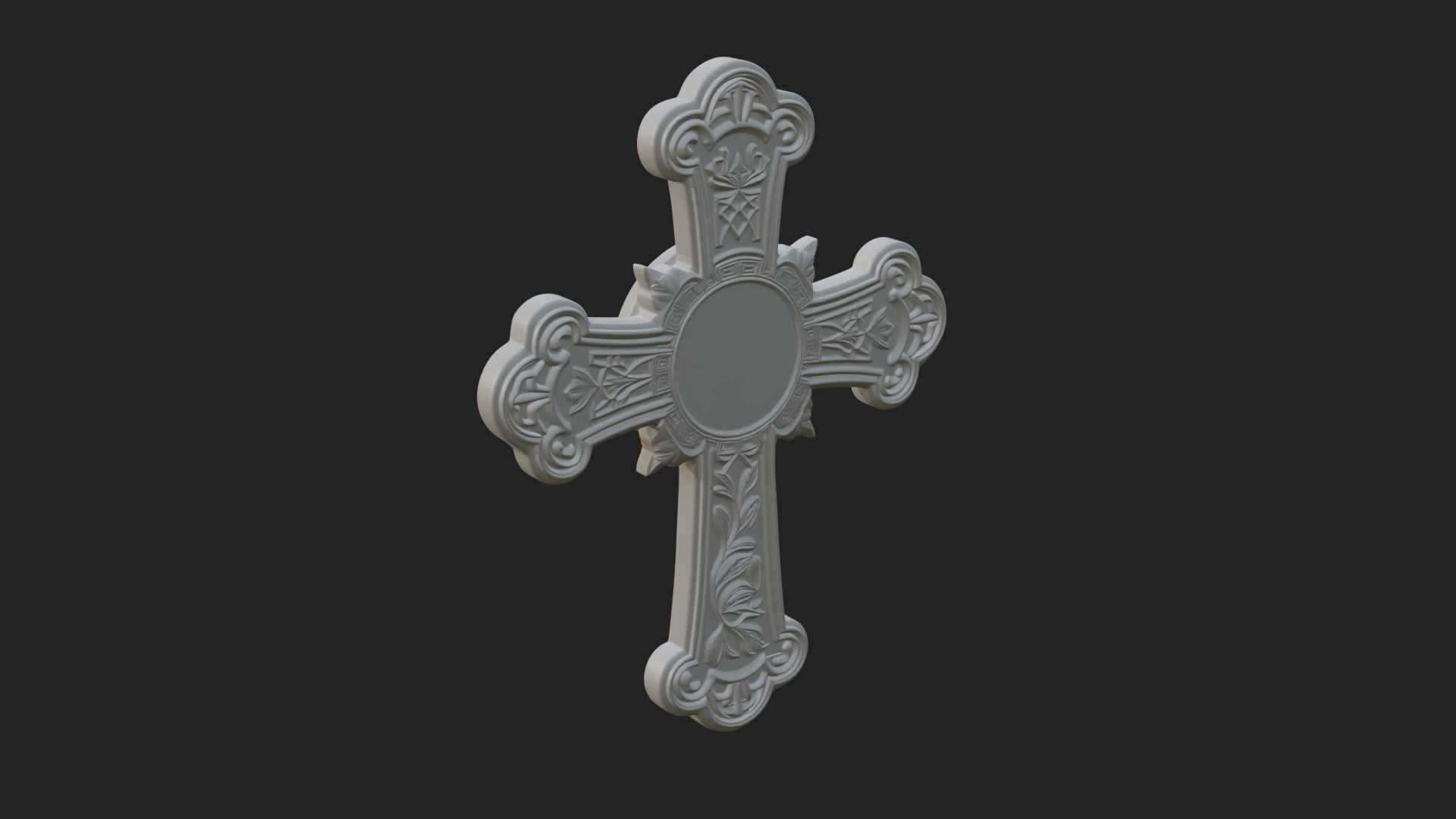 Carved Relief Wall Cross Design 334 3D Print Model 3D Model