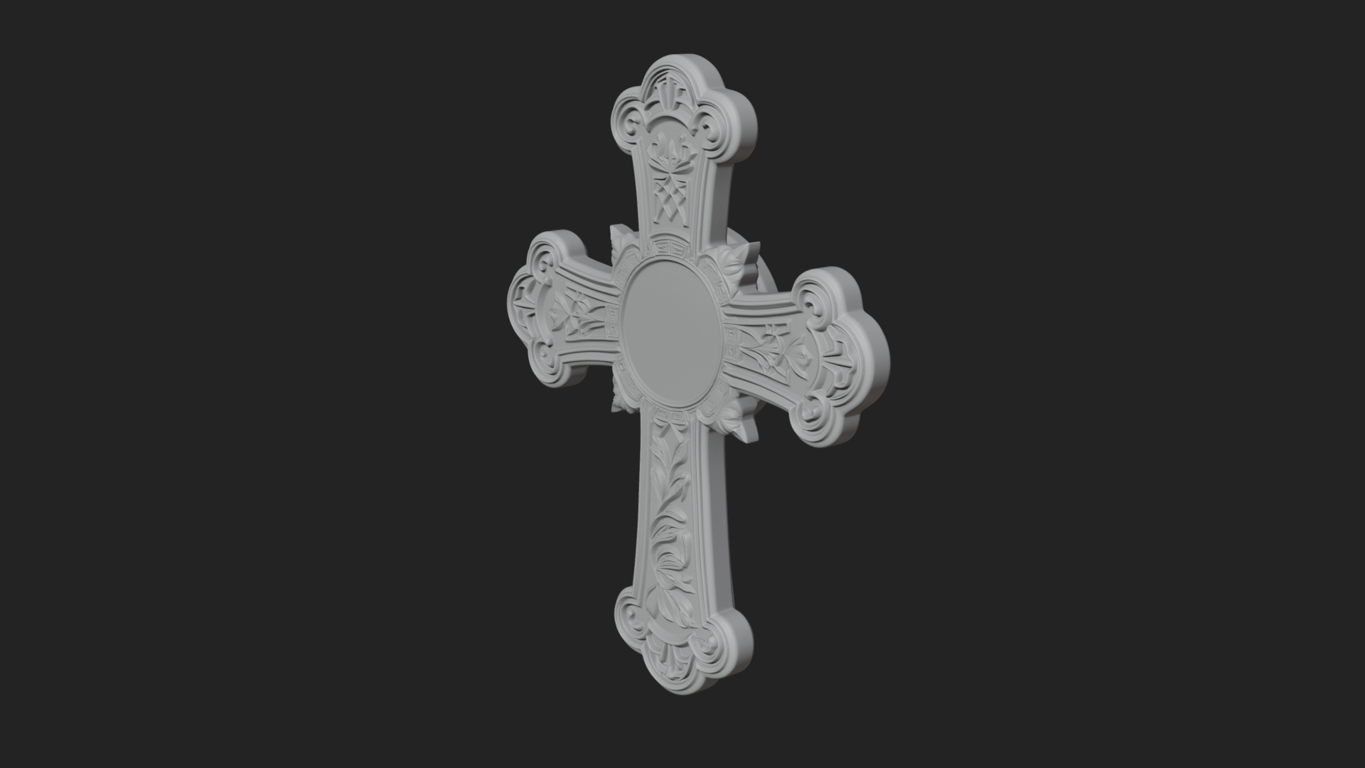 Carved Relief Wall Cross Design 334 3D Print Model 3D Model