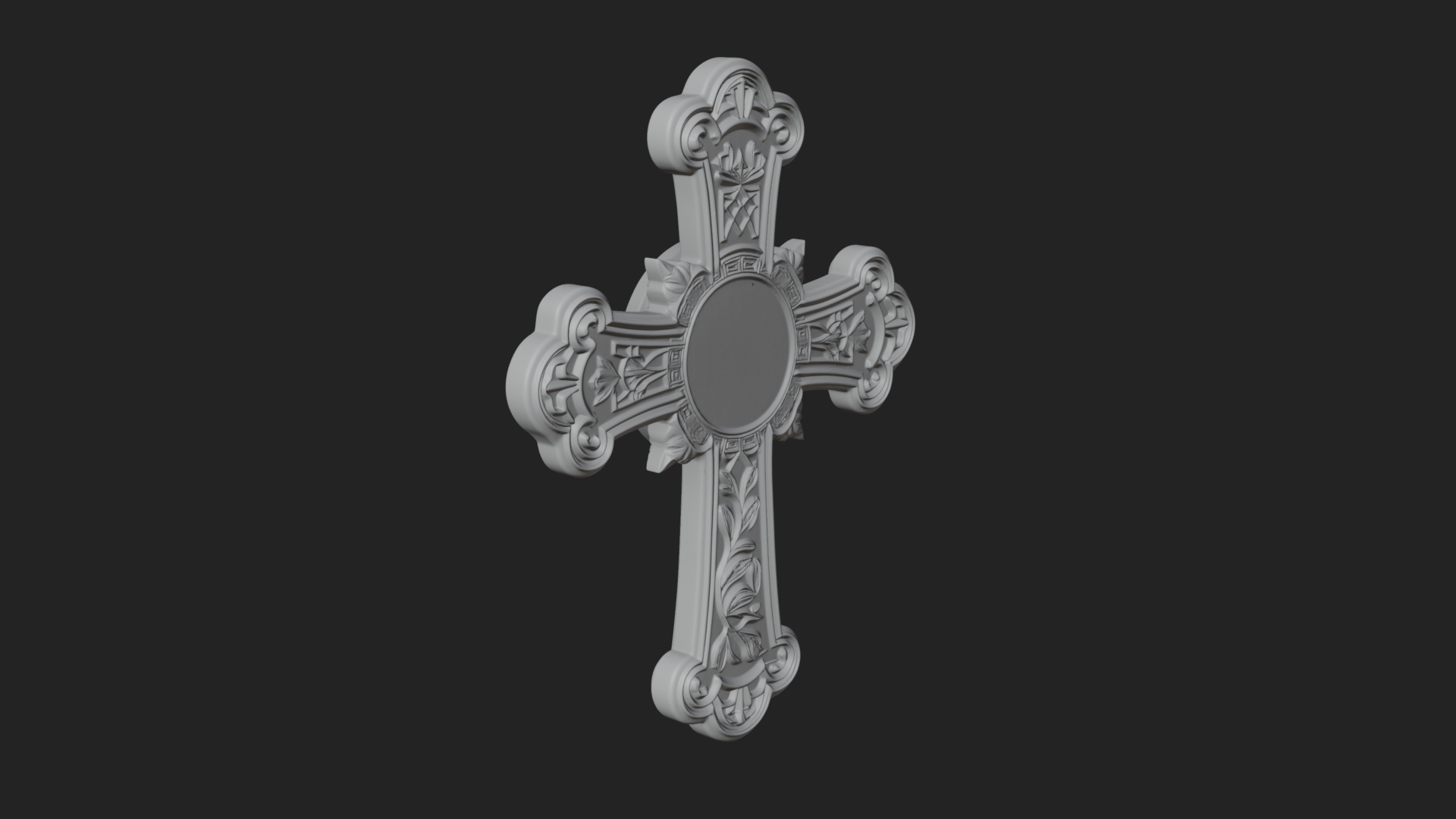 Carved Relief Wall Cross Design 334 3D Print Model 3D Model