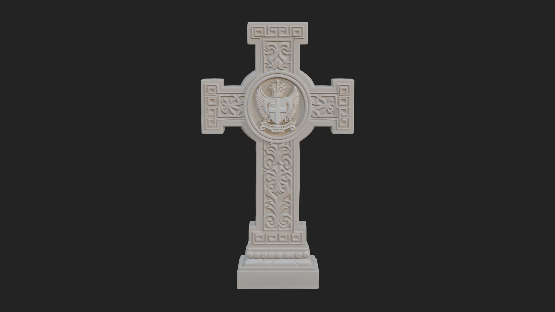 Carved Relief Wall Cross Design 335 3D Print Model 3D Model