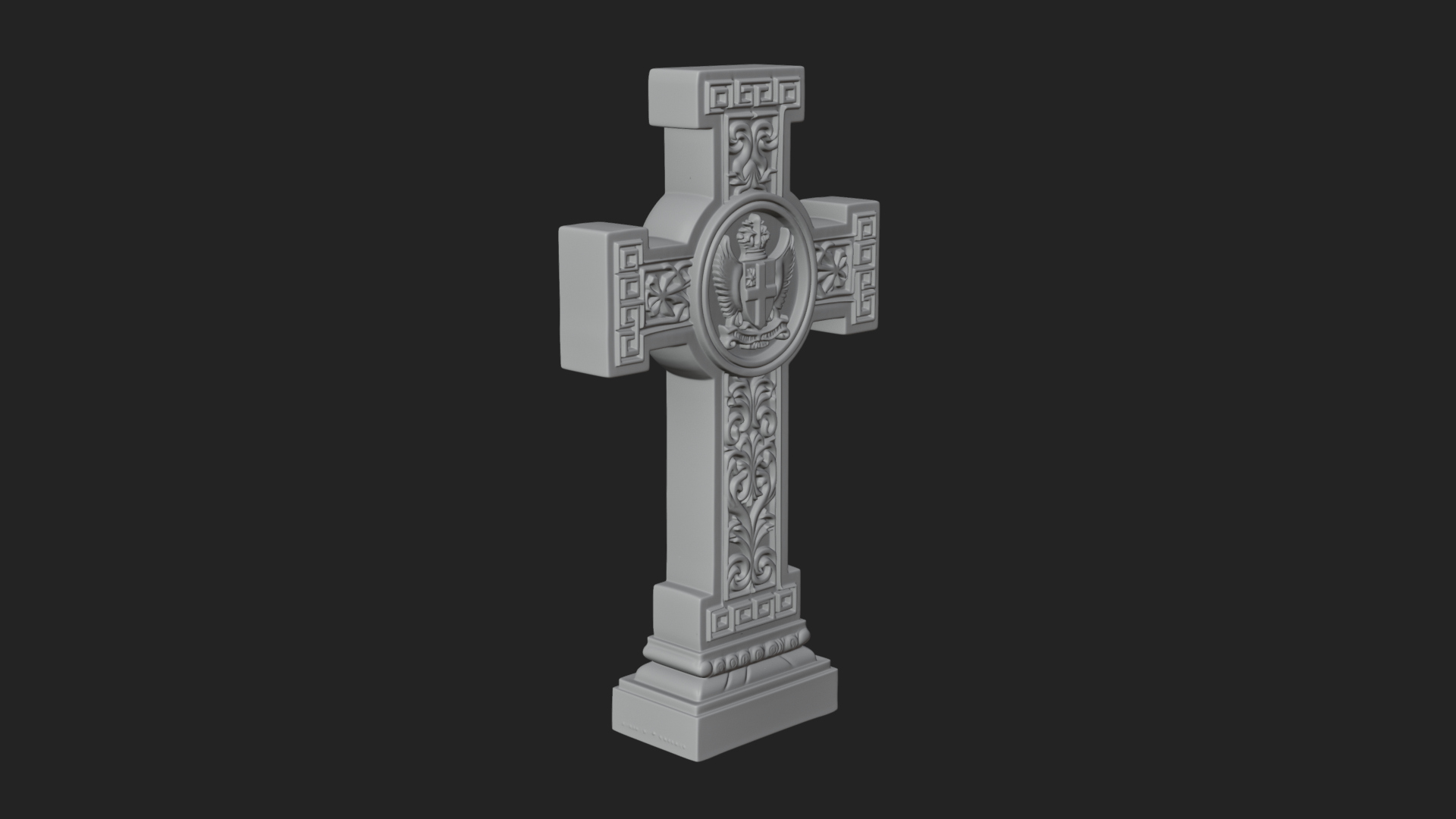Carved Relief Wall Cross Design 335 3D Print Model 3D Model