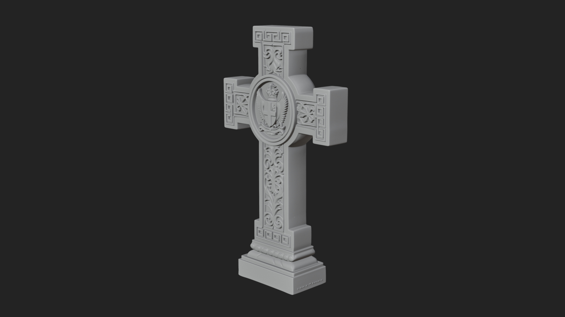 Carved Relief Wall Cross Design 335 3D Print Model 3D Model