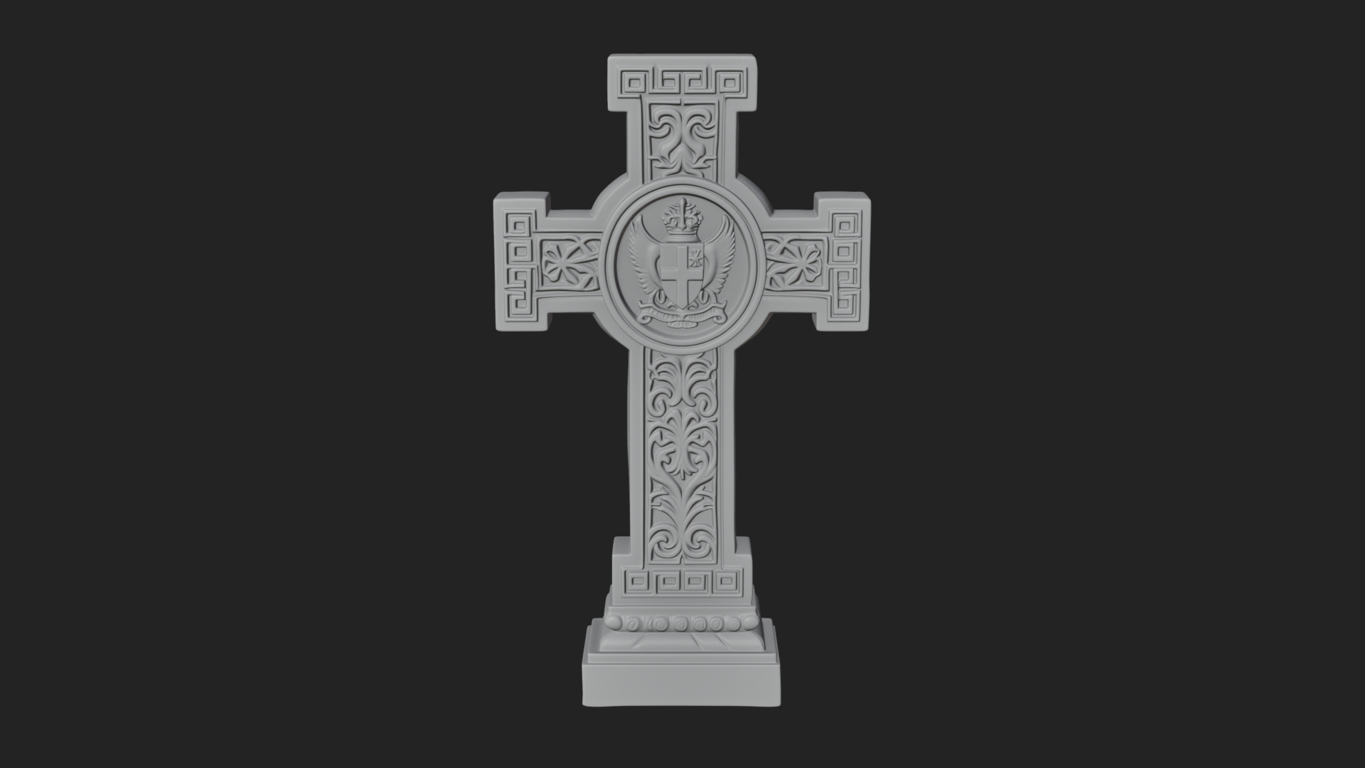 Carved Relief Wall Cross Design 335 3D Print Model 3D Model