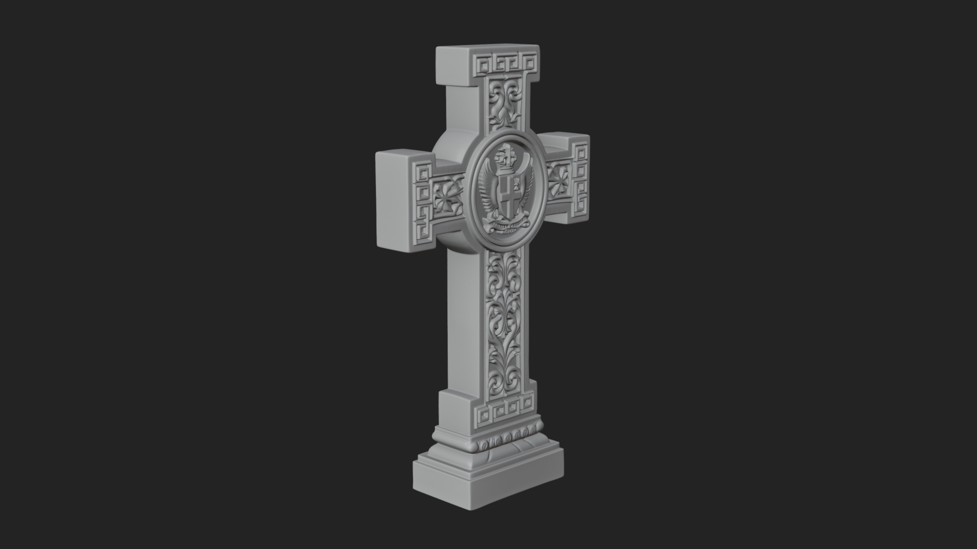 Carved Relief Wall Cross Design 335 3D Print Model 3D Model