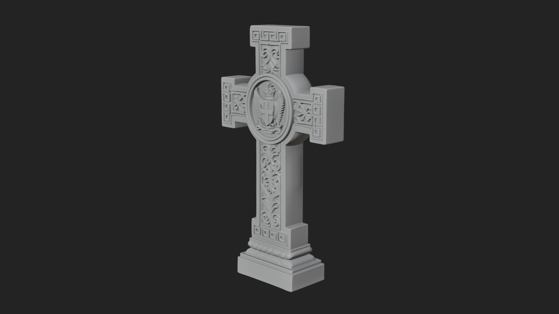Carved Relief Wall Cross Design 335 3D Print Model 3D Model