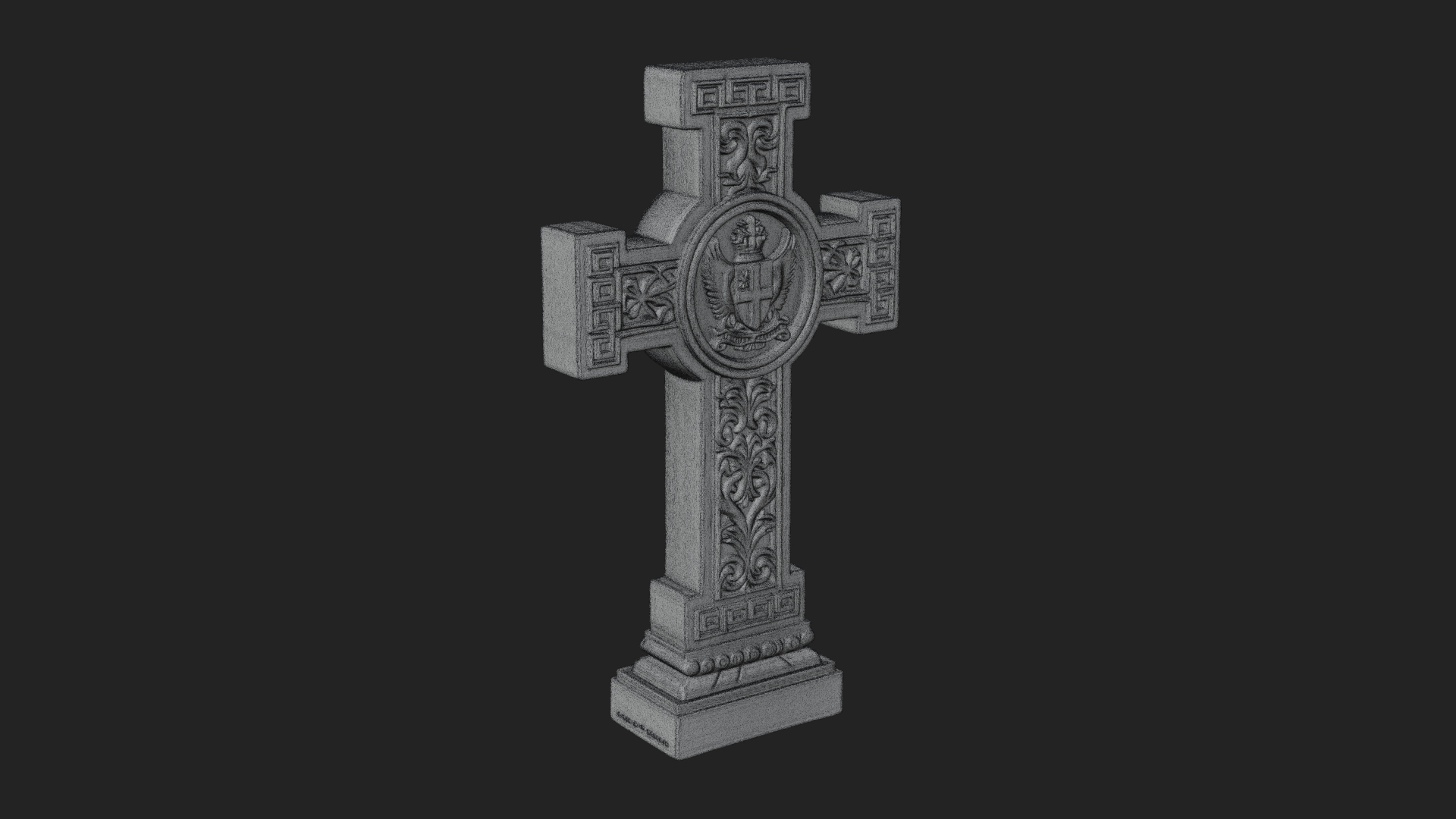 Carved Relief Wall Cross Design 335 3D Print Model 3D Model