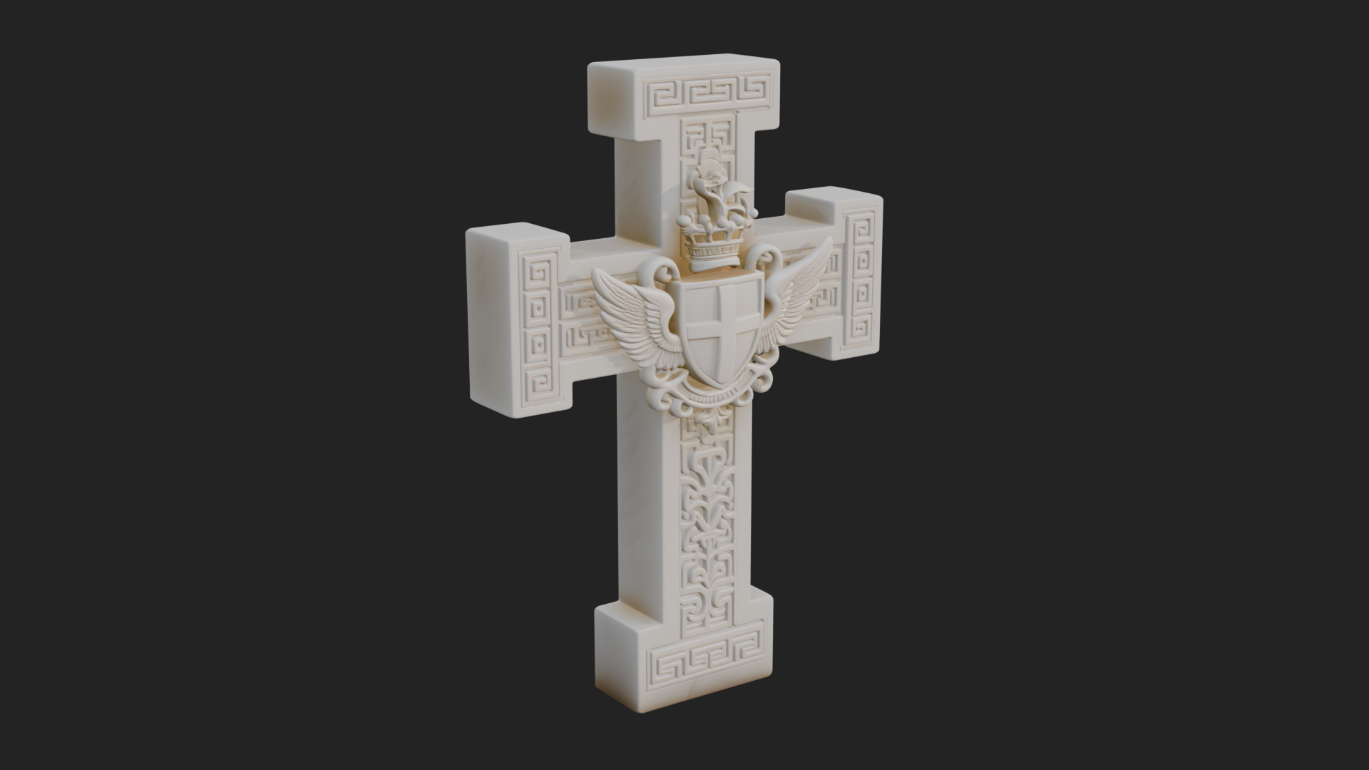 Carved Relief Wall Cross Design 336 3D Print Model 3D Model