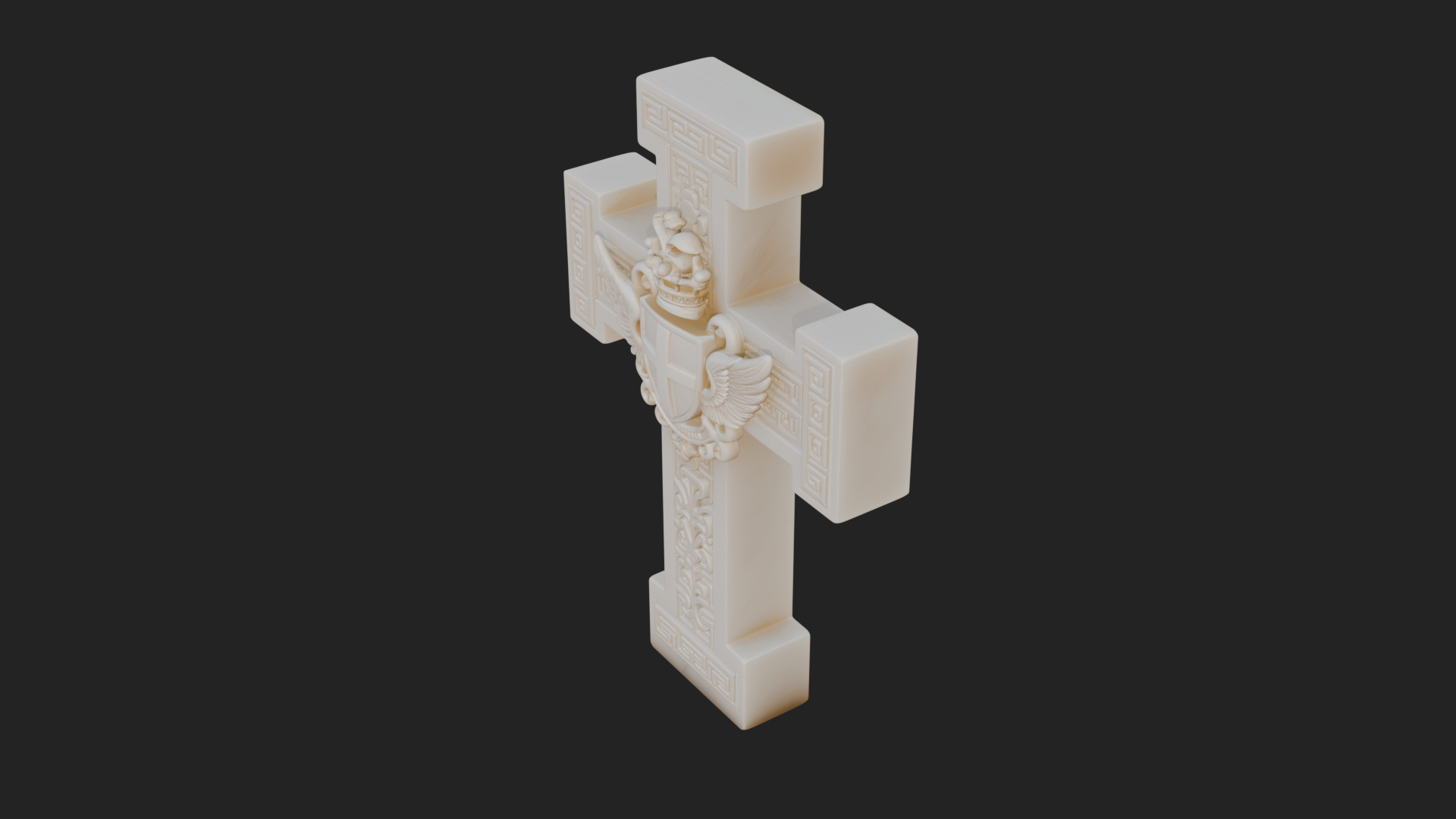 Carved Relief Wall Cross Design 336 3D Print Model 3D Model