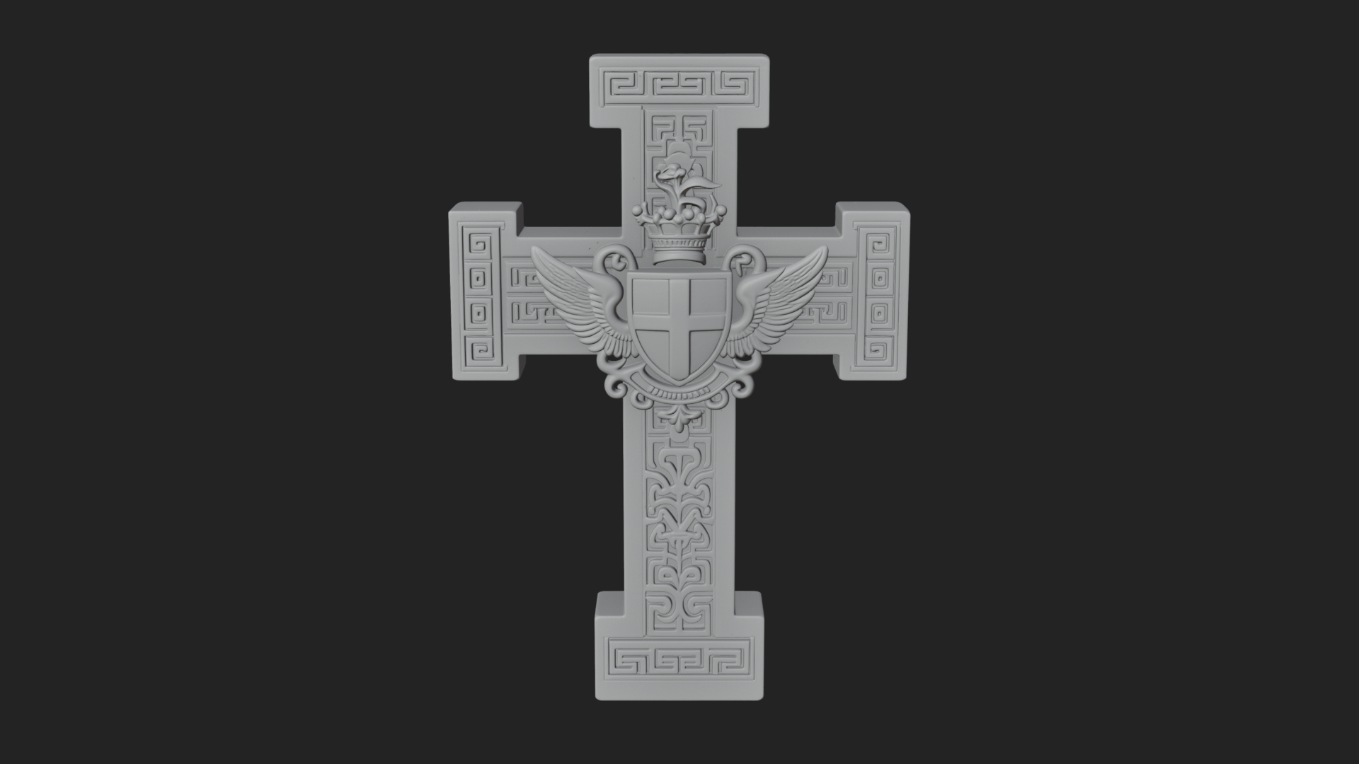 Carved Relief Wall Cross Design 336 3D Print Model 3D Model