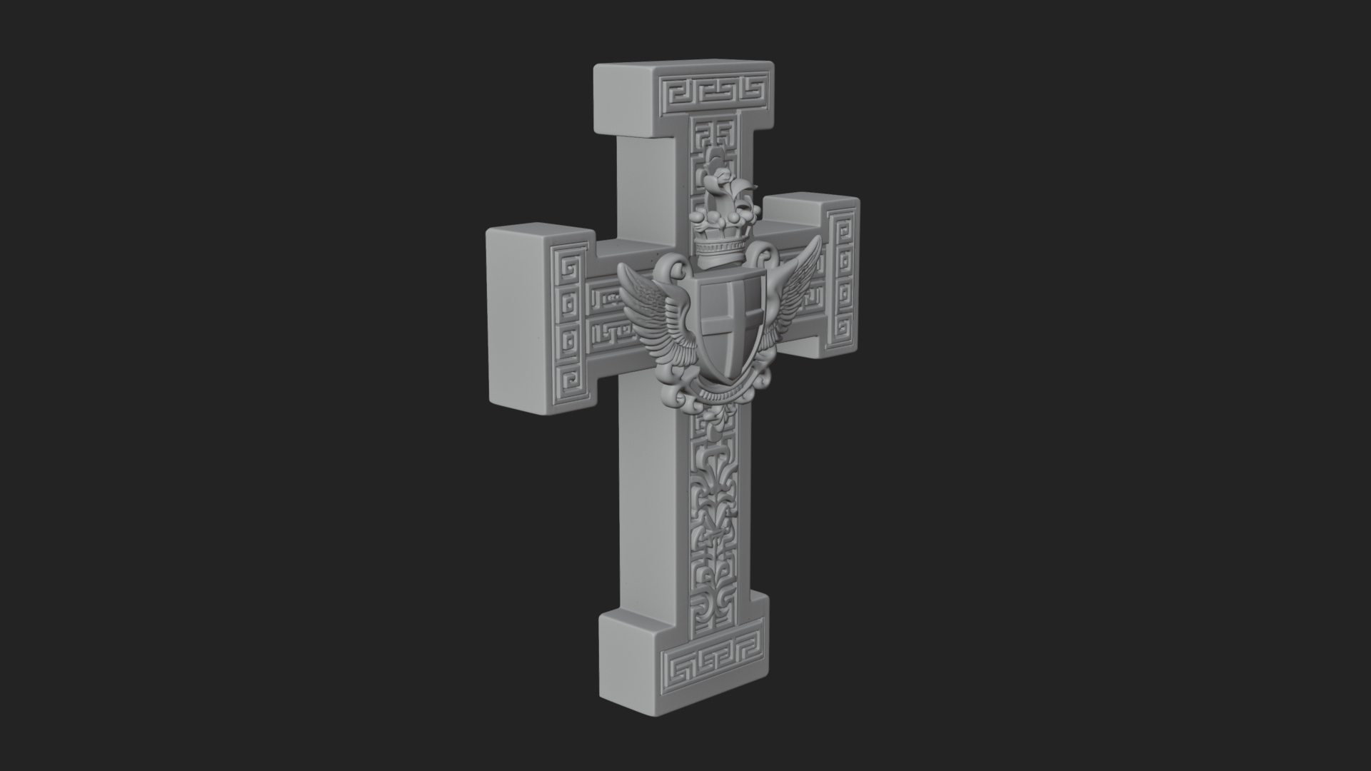 Carved Relief Wall Cross Design 336 3D Print Model 3D Model