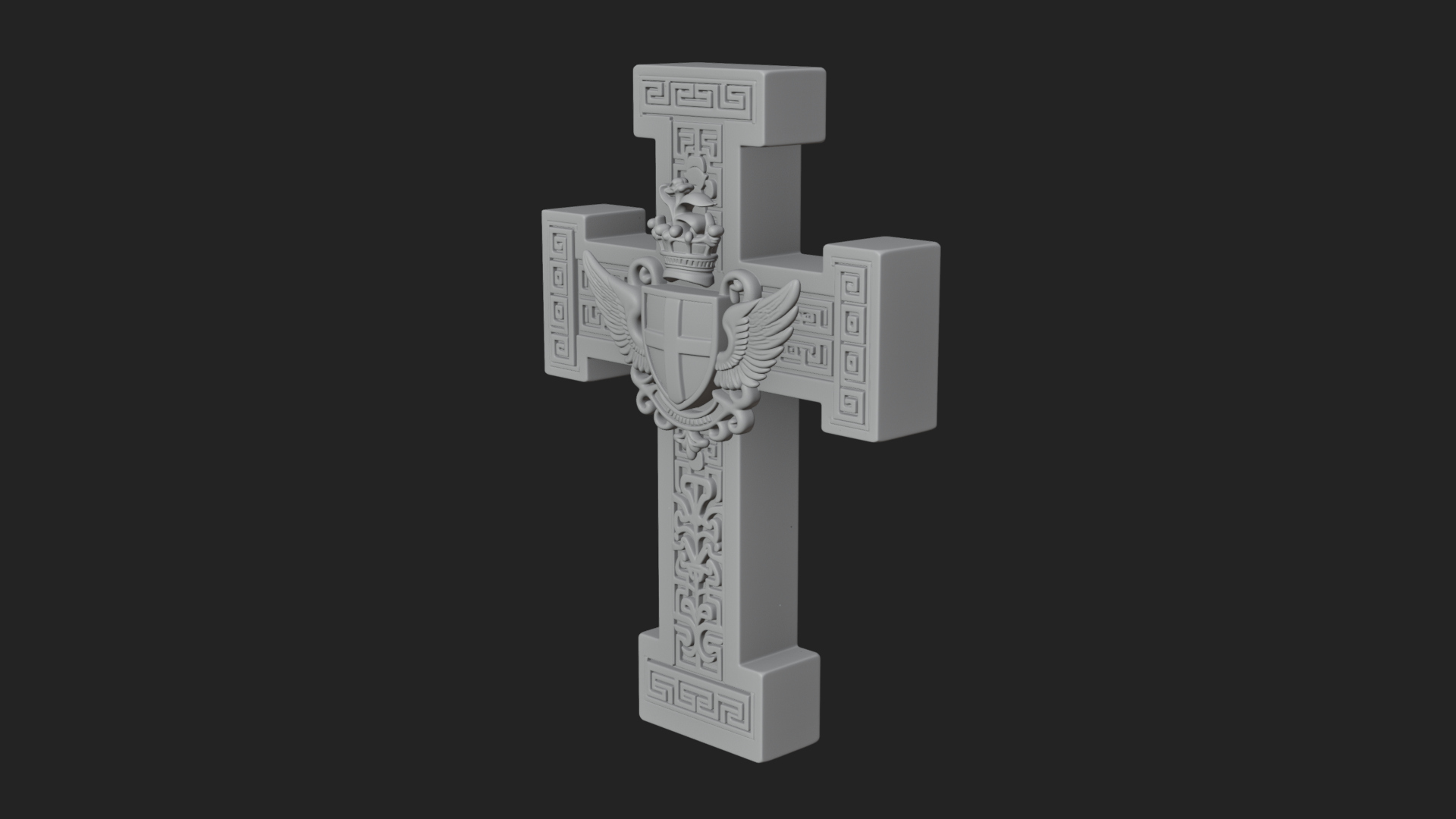 Carved Relief Wall Cross Design 336 3D Print Model 3D Model