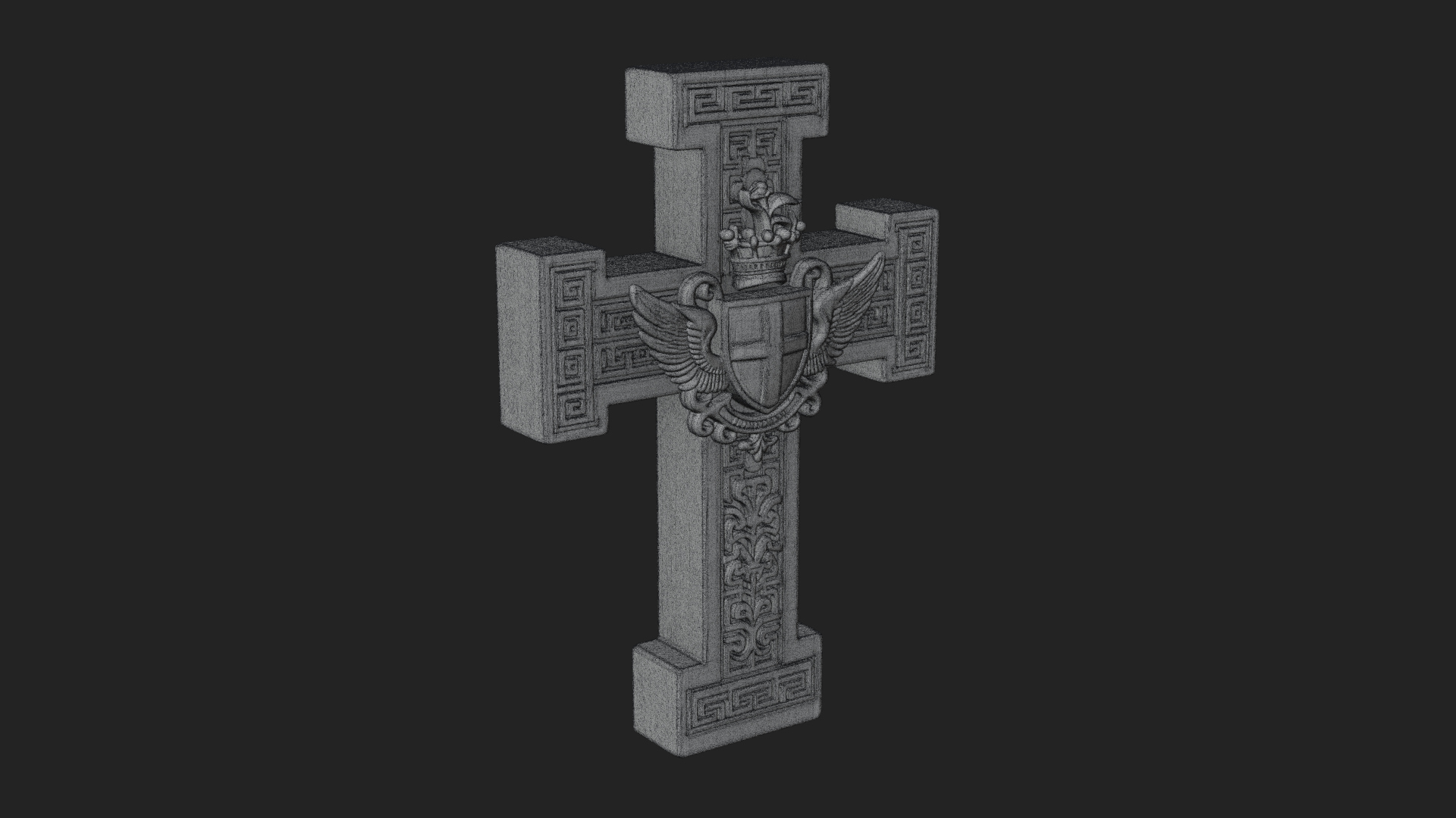 Carved Relief Wall Cross Design 336 3D Print Model 3D Model