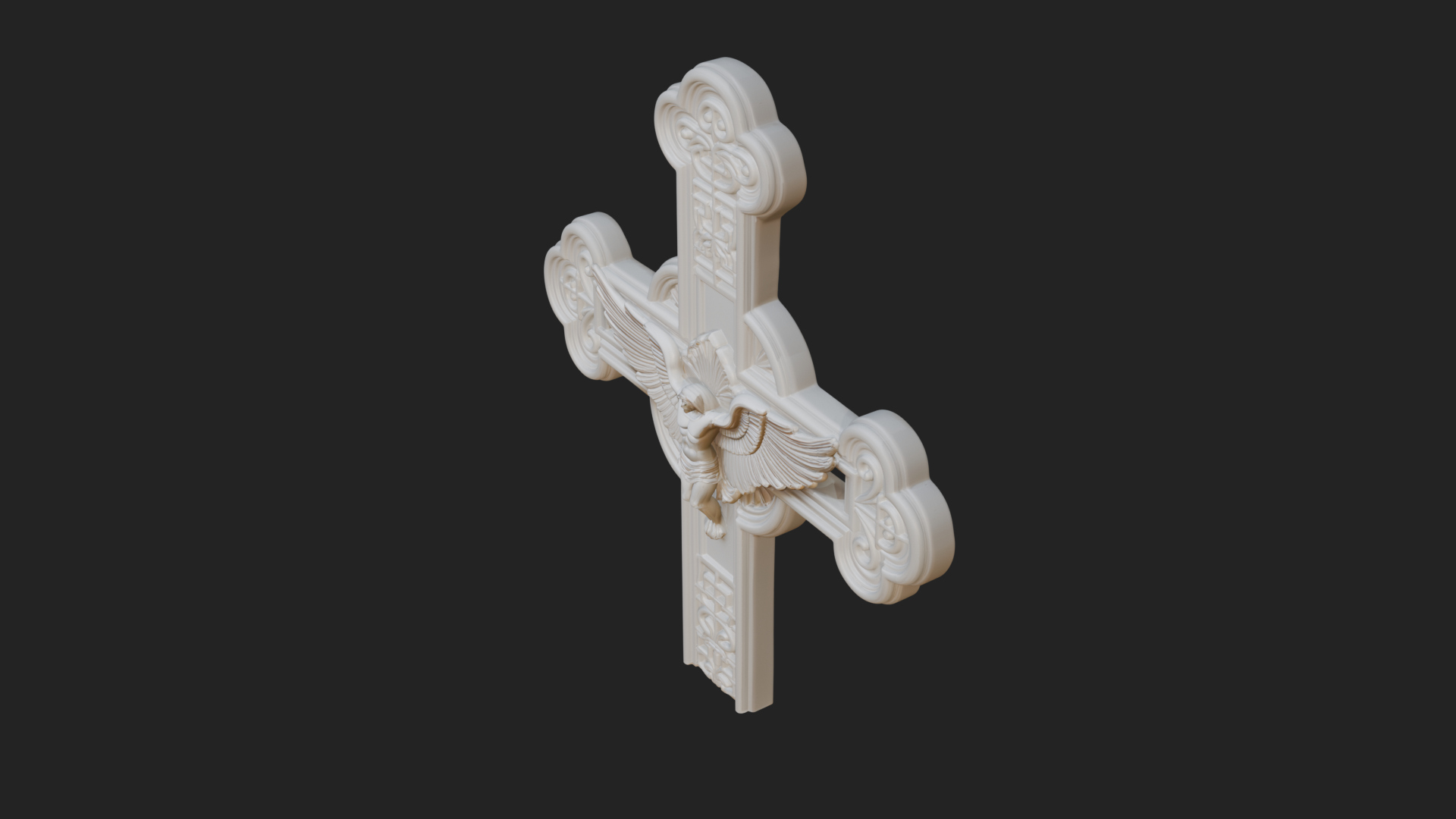 Carved Relief Wall Cross Design 338 3D Print Model 3D Model