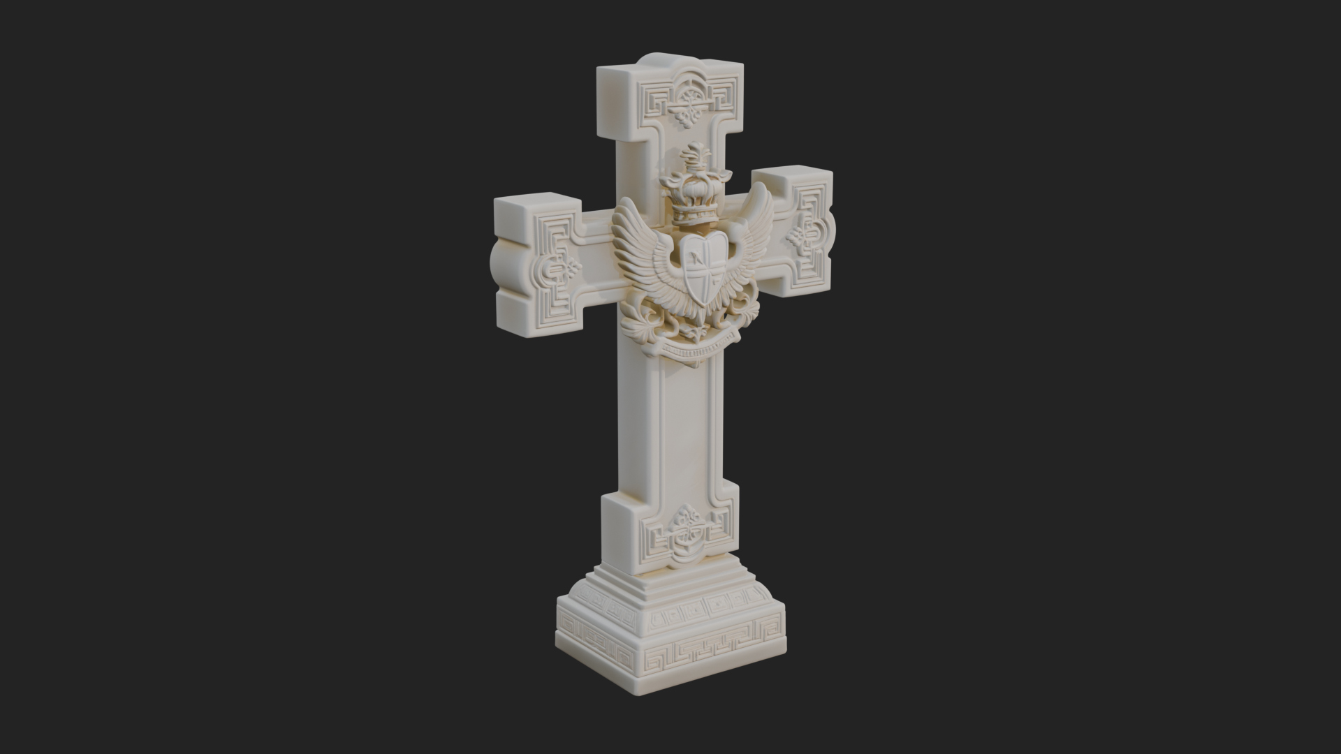 Carved Relief Wall Cross Design 339 3D Print Model 3D Model