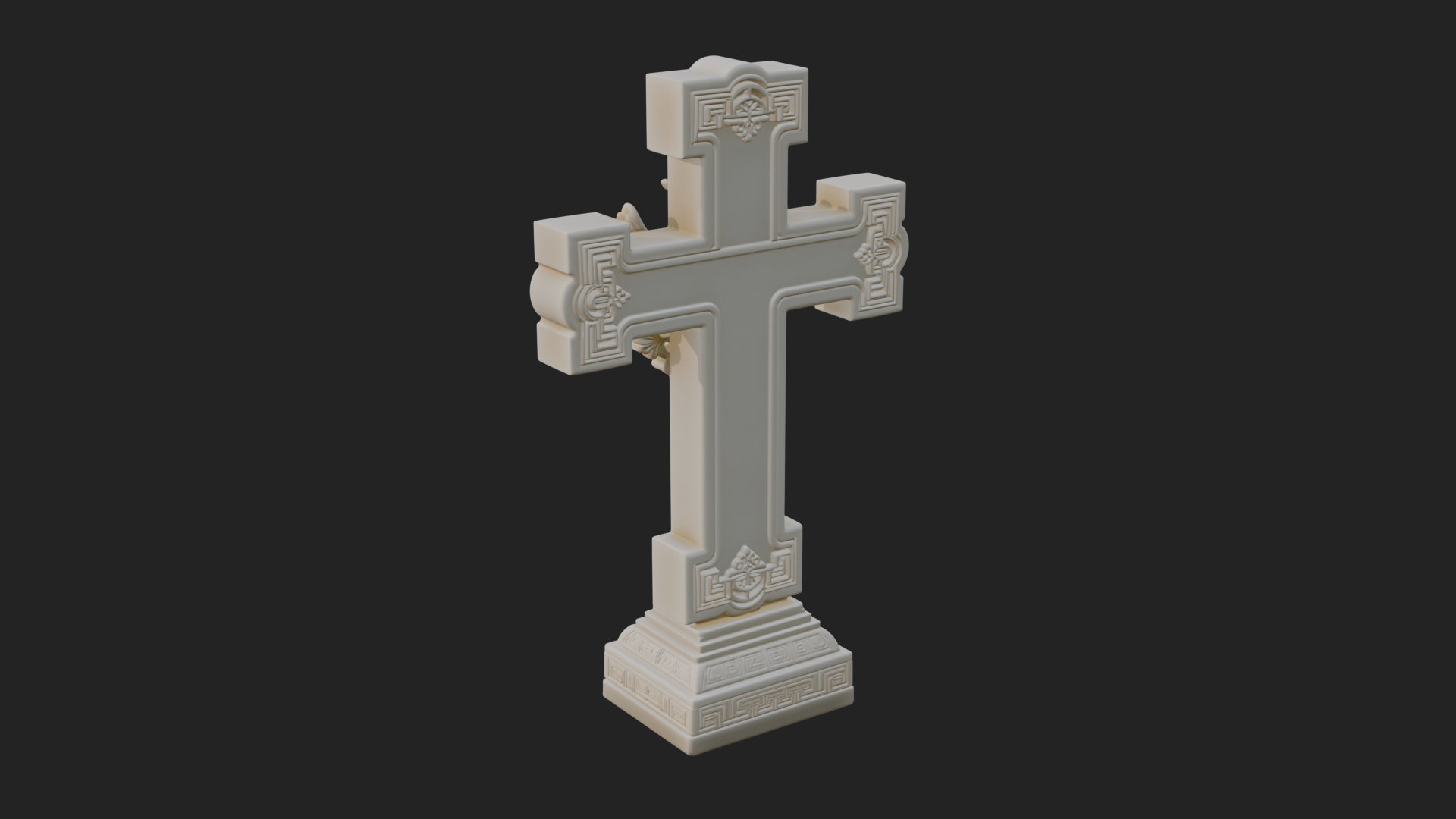 Carved Relief Wall Cross Design 339 3D Print Model 3D Model