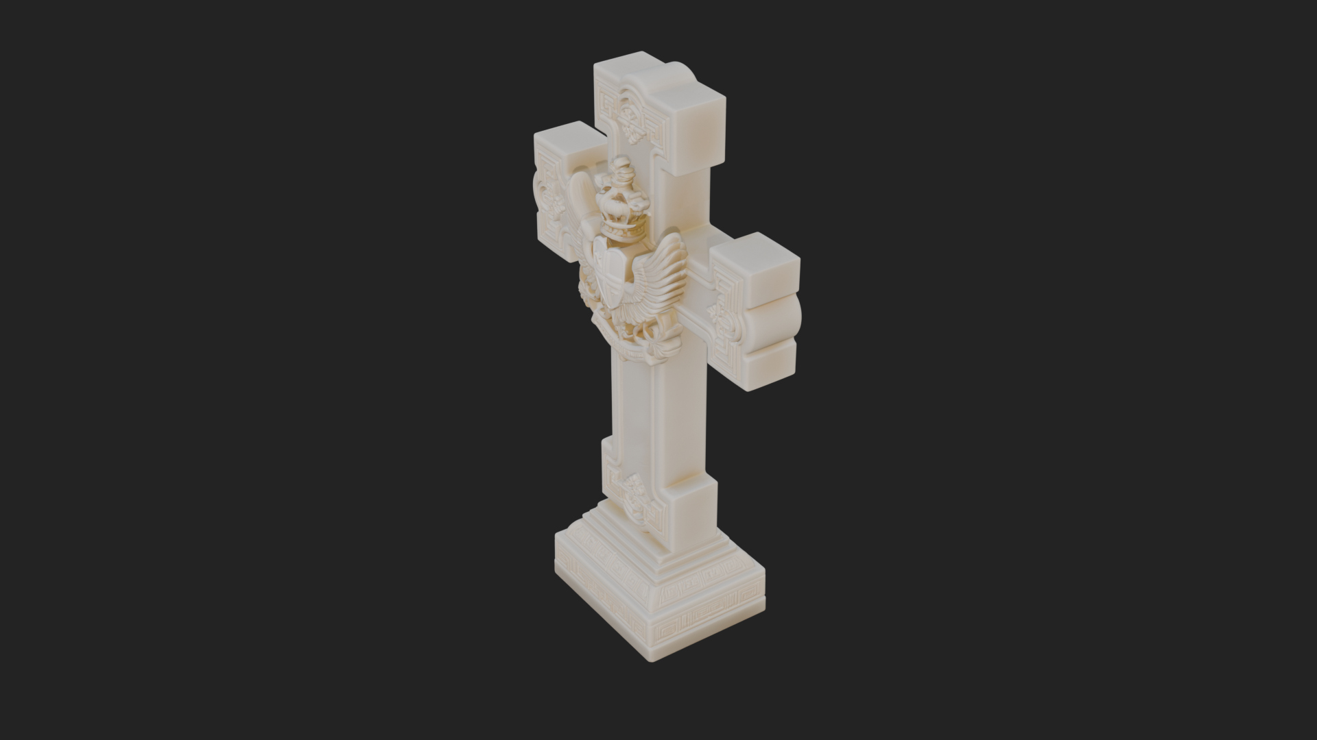 Carved Relief Wall Cross Design 339 3D Print Model 3D Model