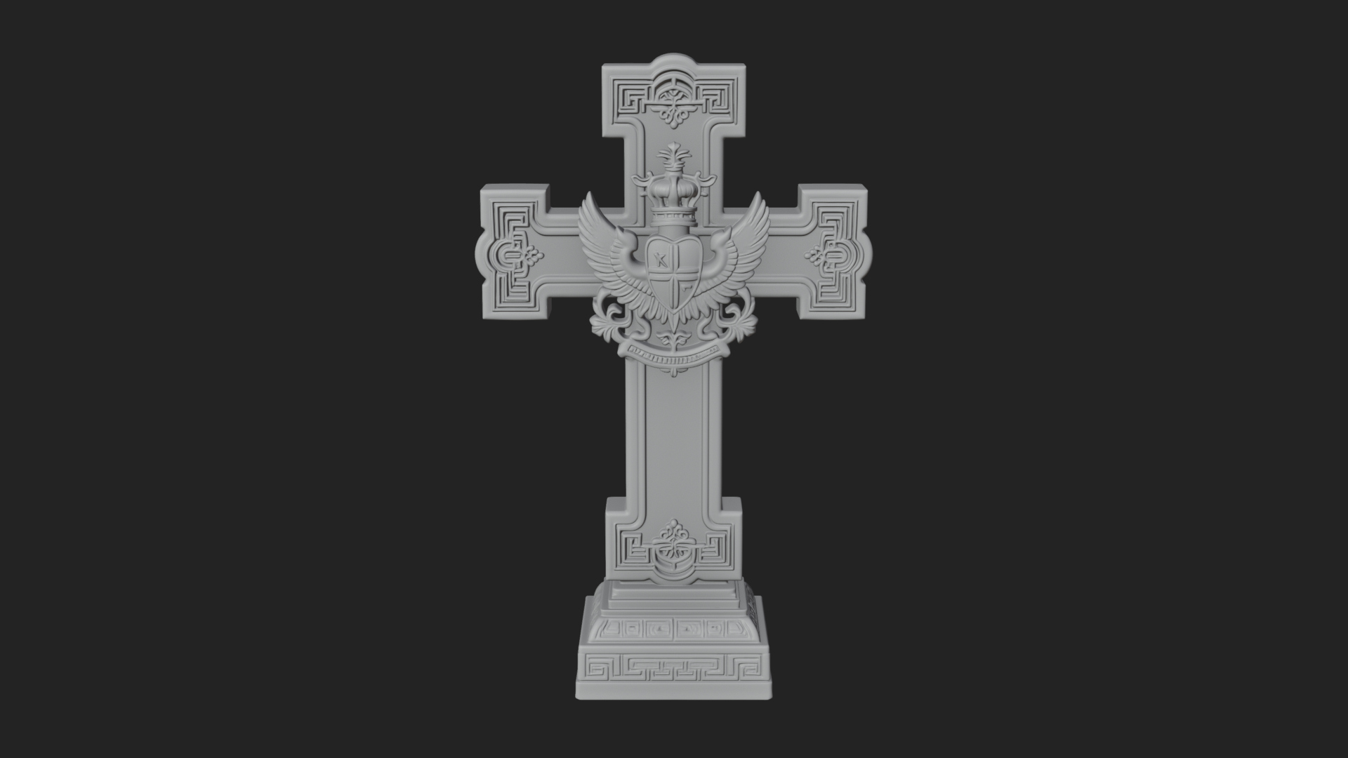 Carved Relief Wall Cross Design 339 3D Print Model 3D Model
