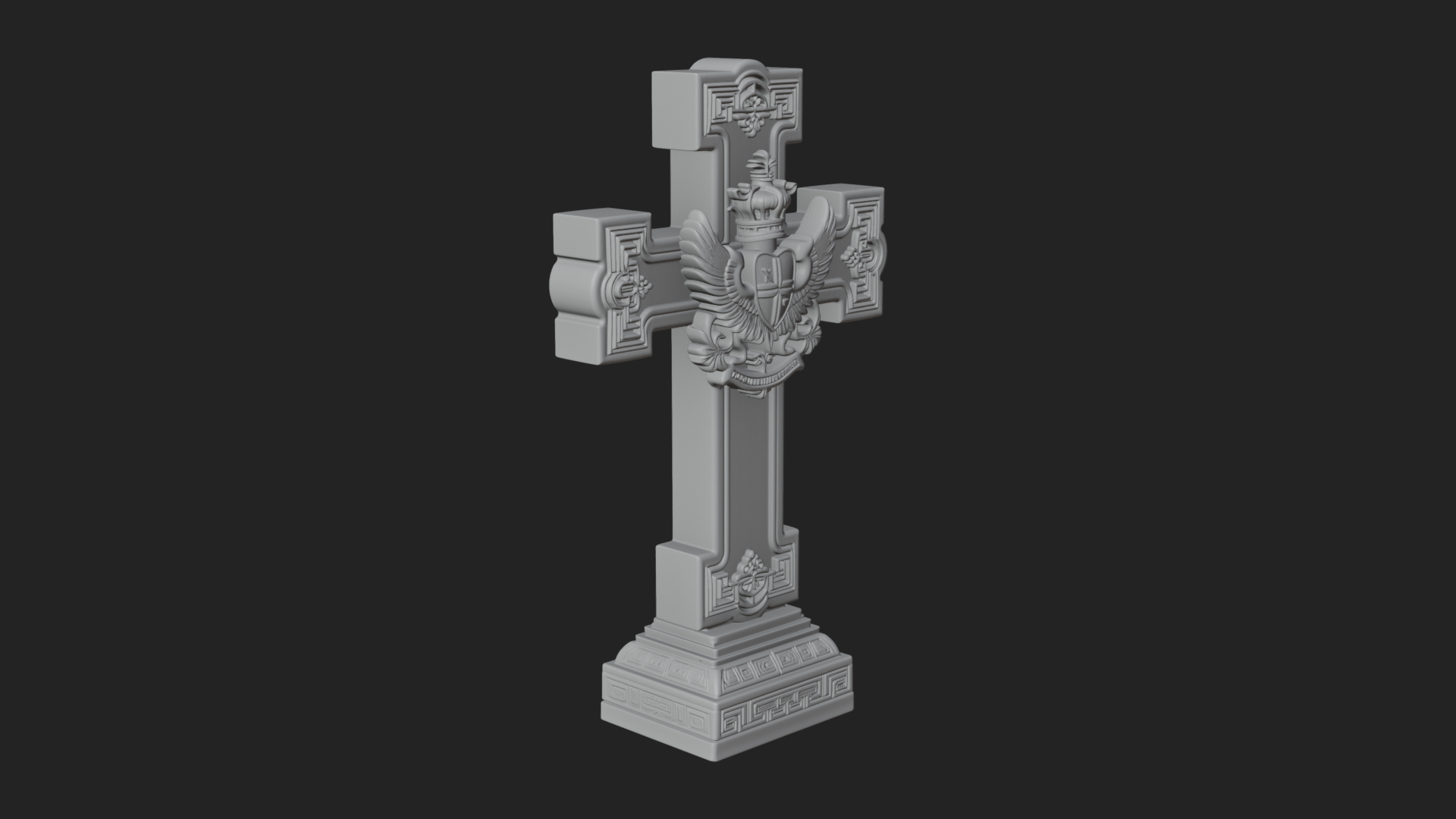 Carved Relief Wall Cross Design 339 3D Print Model 3D Model