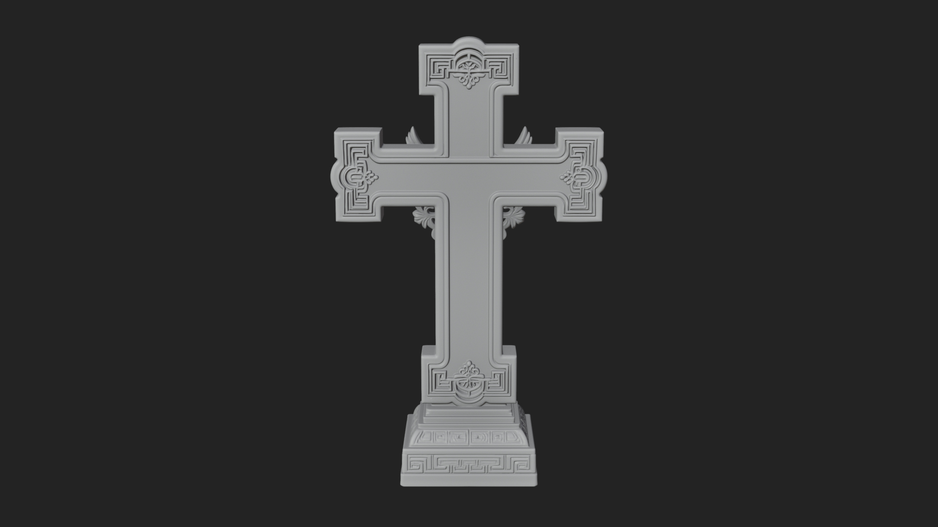 Carved Relief Wall Cross Design 339 3D Print Model 3D Model