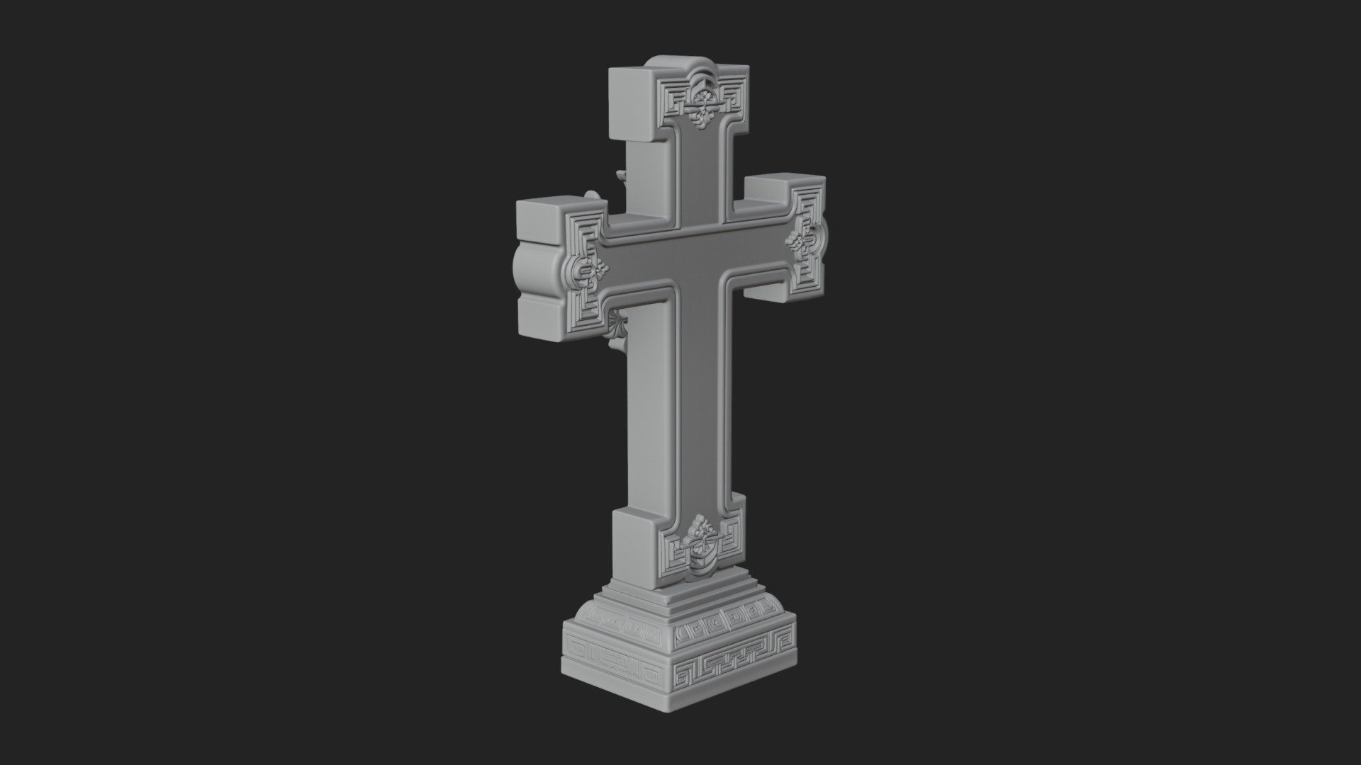 Carved Relief Wall Cross Design 339 3D Print Model 3D Model