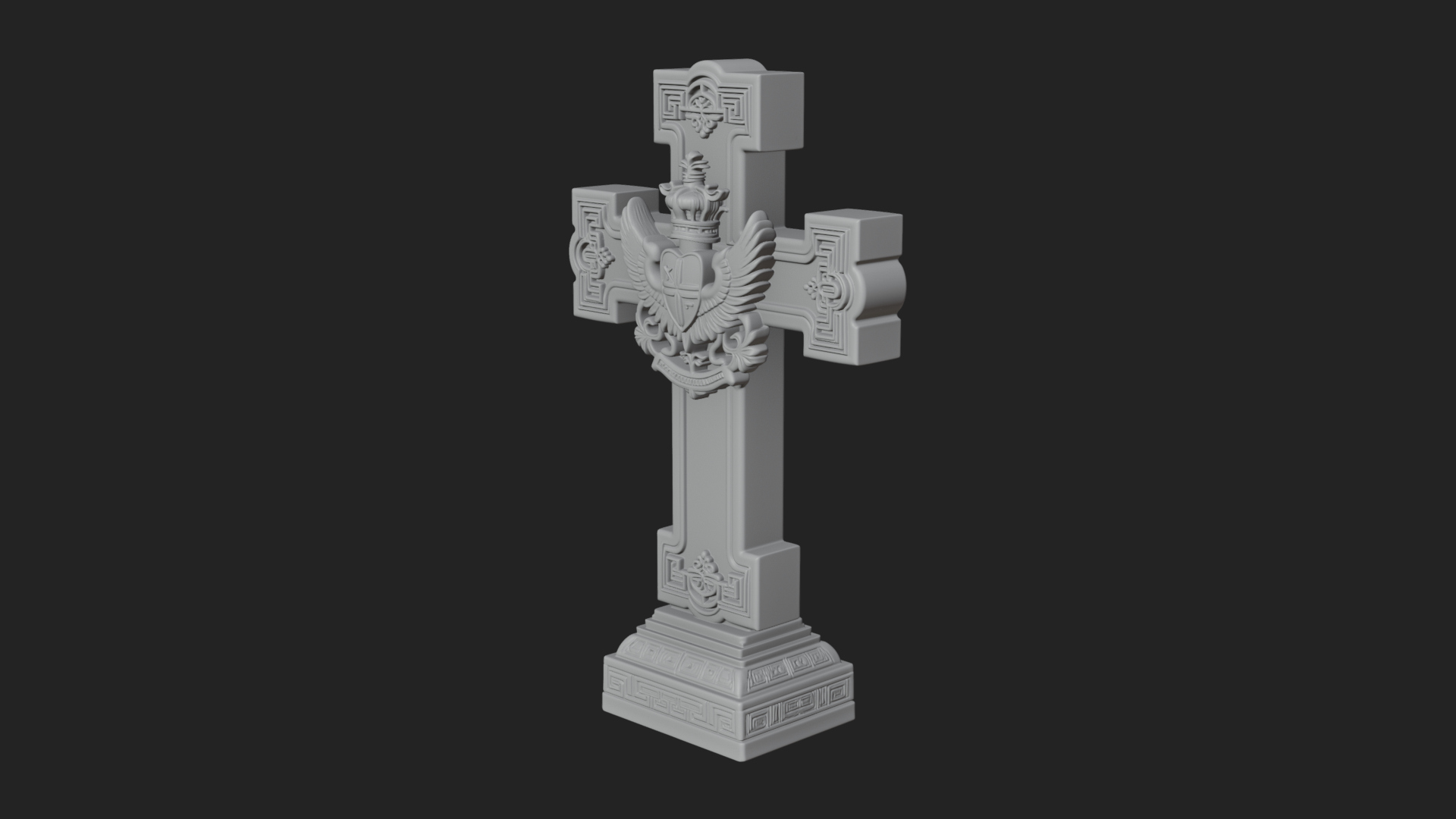 Carved Relief Wall Cross Design 339 3D Print Model 3D Model