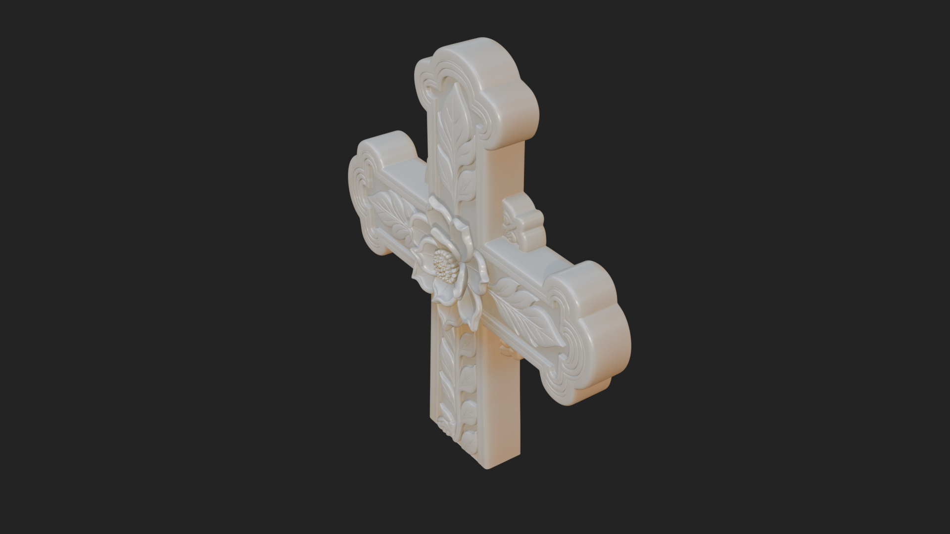 Carved Relief Wall Cross Design 34 3D Print Model 3D Model
