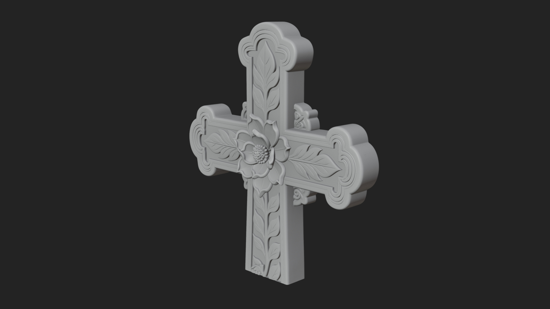 Carved Relief Wall Cross Design 34 3D Print Model 3D Model