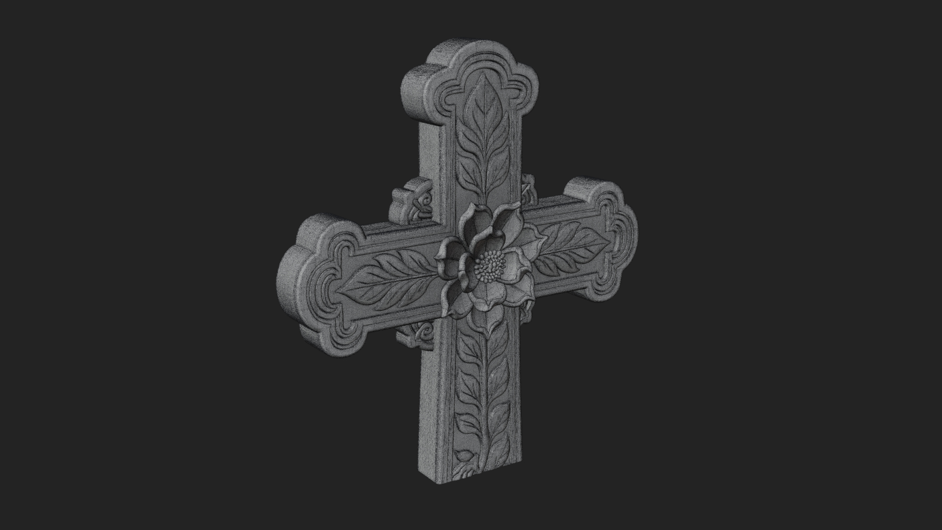 Carved Relief Wall Cross Design 34 3D Print Model 3D Model