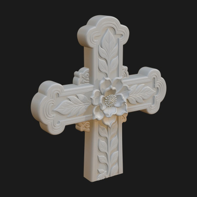 Carved Relief Wall Cross Design 34 3D Print Model