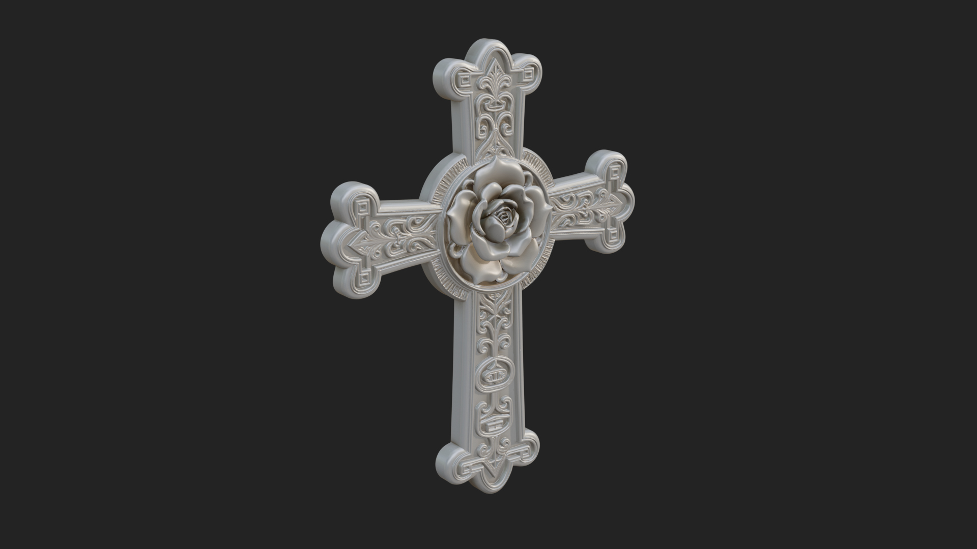 Carved Relief Wall Cross Design 340 3D Print Model 3D Model