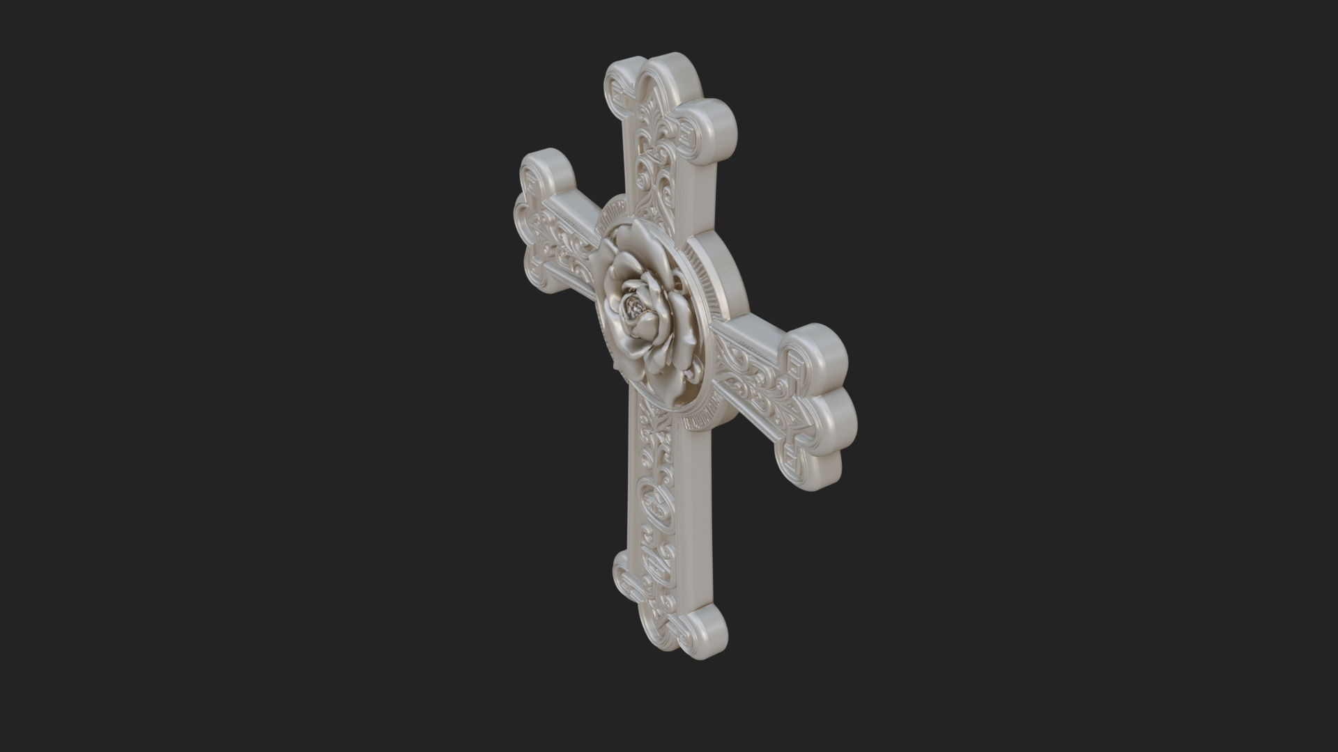 Carved Relief Wall Cross Design 340 3D Print Model 3D Model