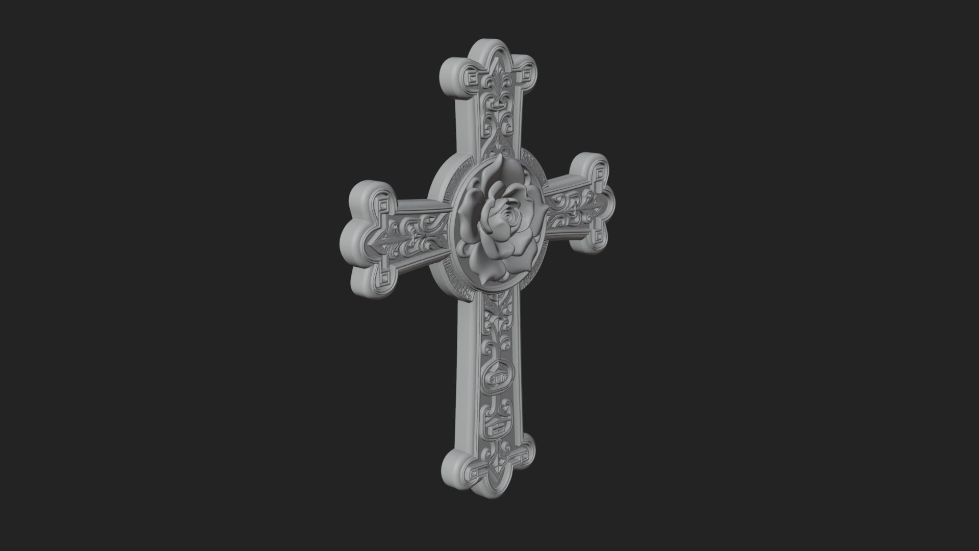 Carved Relief Wall Cross Design 340 3D Print Model 3D Model