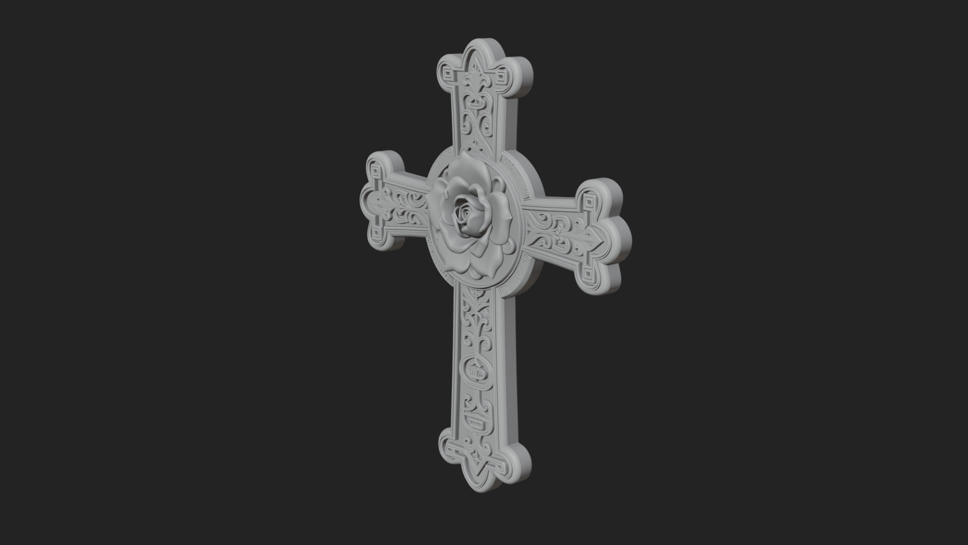 Carved Relief Wall Cross Design 340 3D Print Model 3D Model