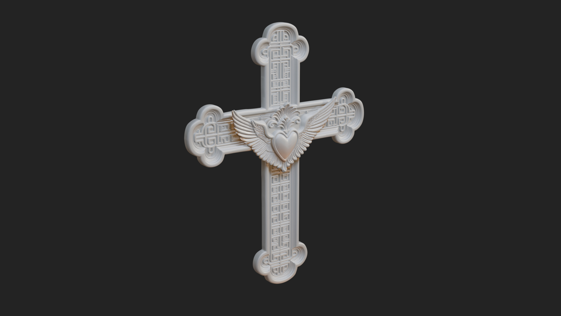 Carved Relief Wall Cross Design 341 3D Print Model 3D Model
